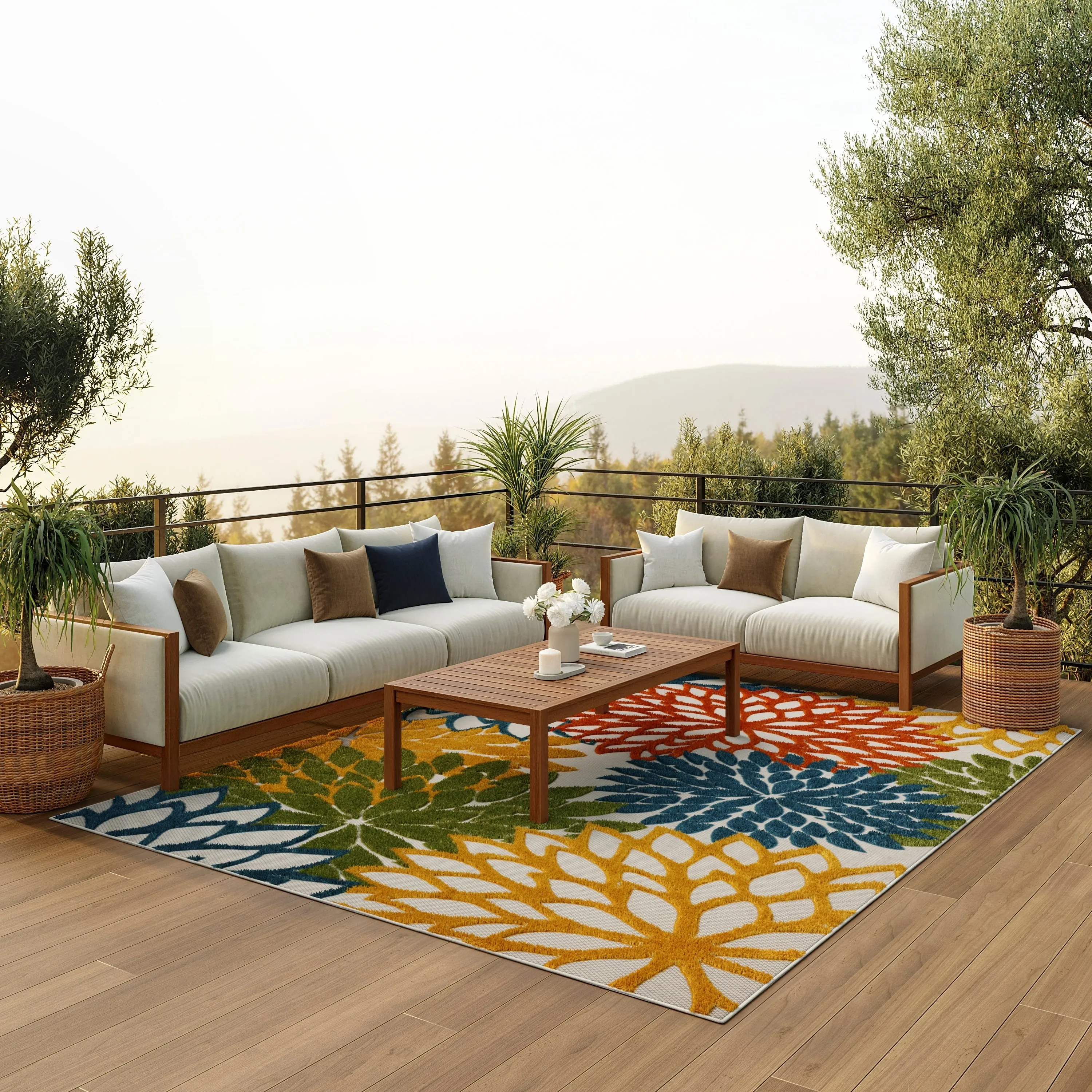 Nourison Aloha Floral Modern. Indoor/Outdoor Area Rug