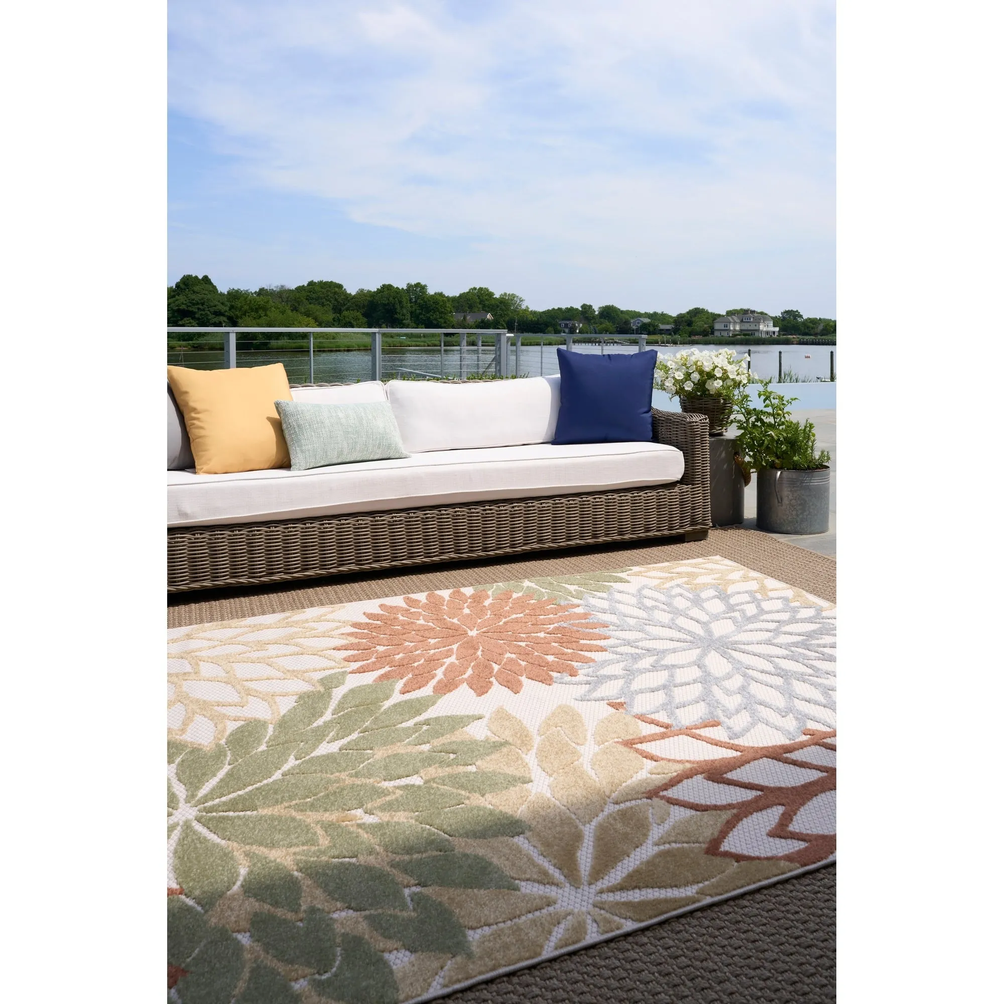 Nourison Aloha Floral Modern. Indoor/Outdoor Area Rug