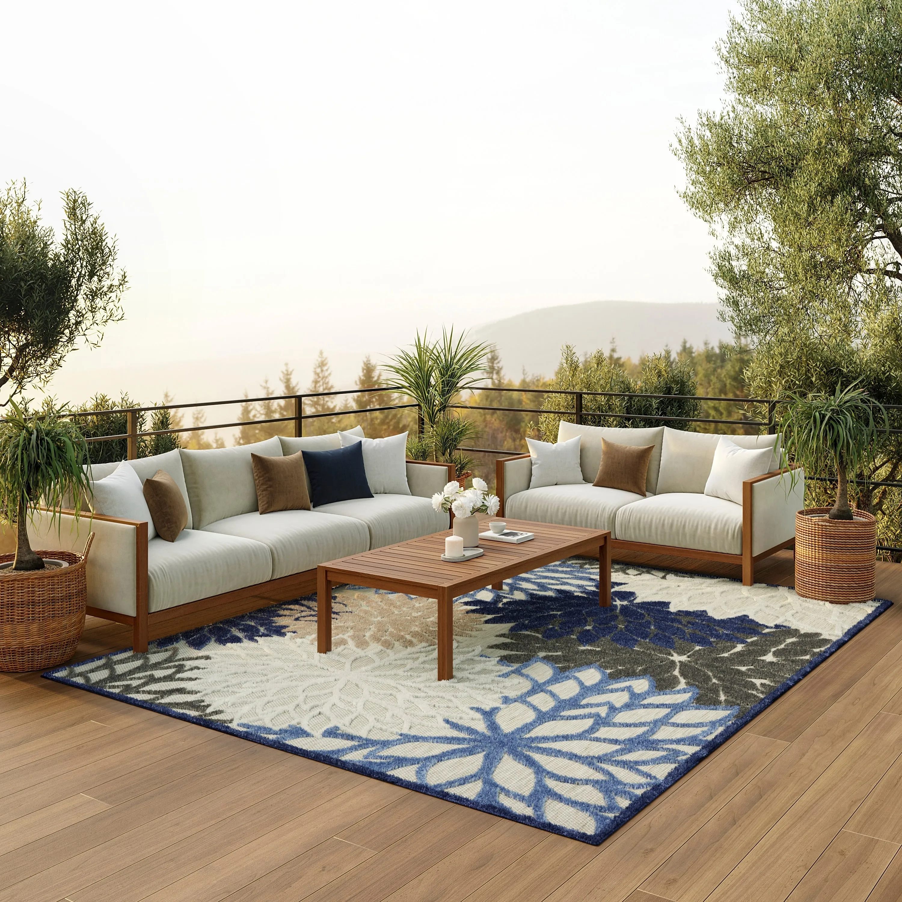 Nourison Aloha Floral Modern. Indoor/Outdoor Area Rug