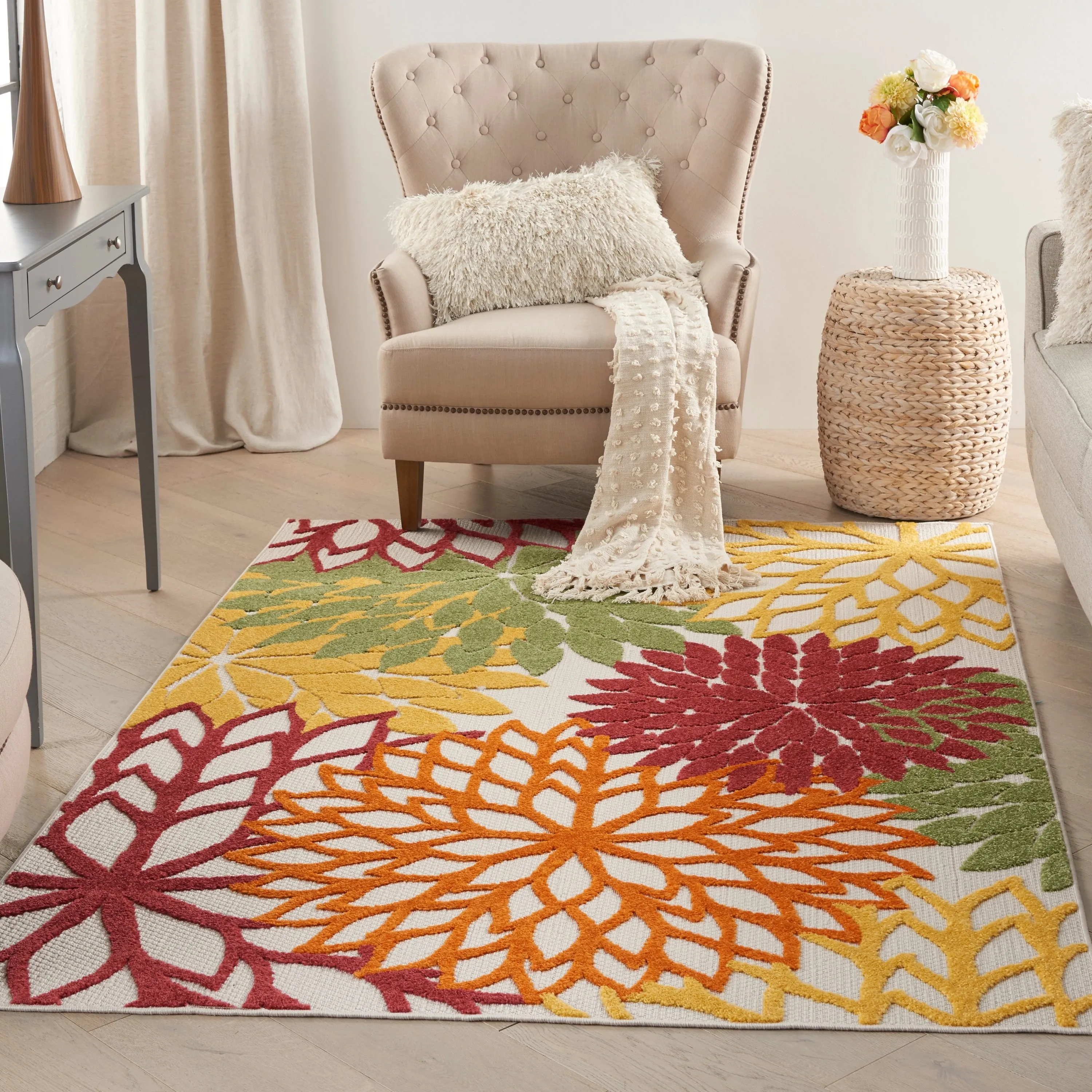 Nourison Aloha Floral Modern. Indoor/Outdoor Area Rug