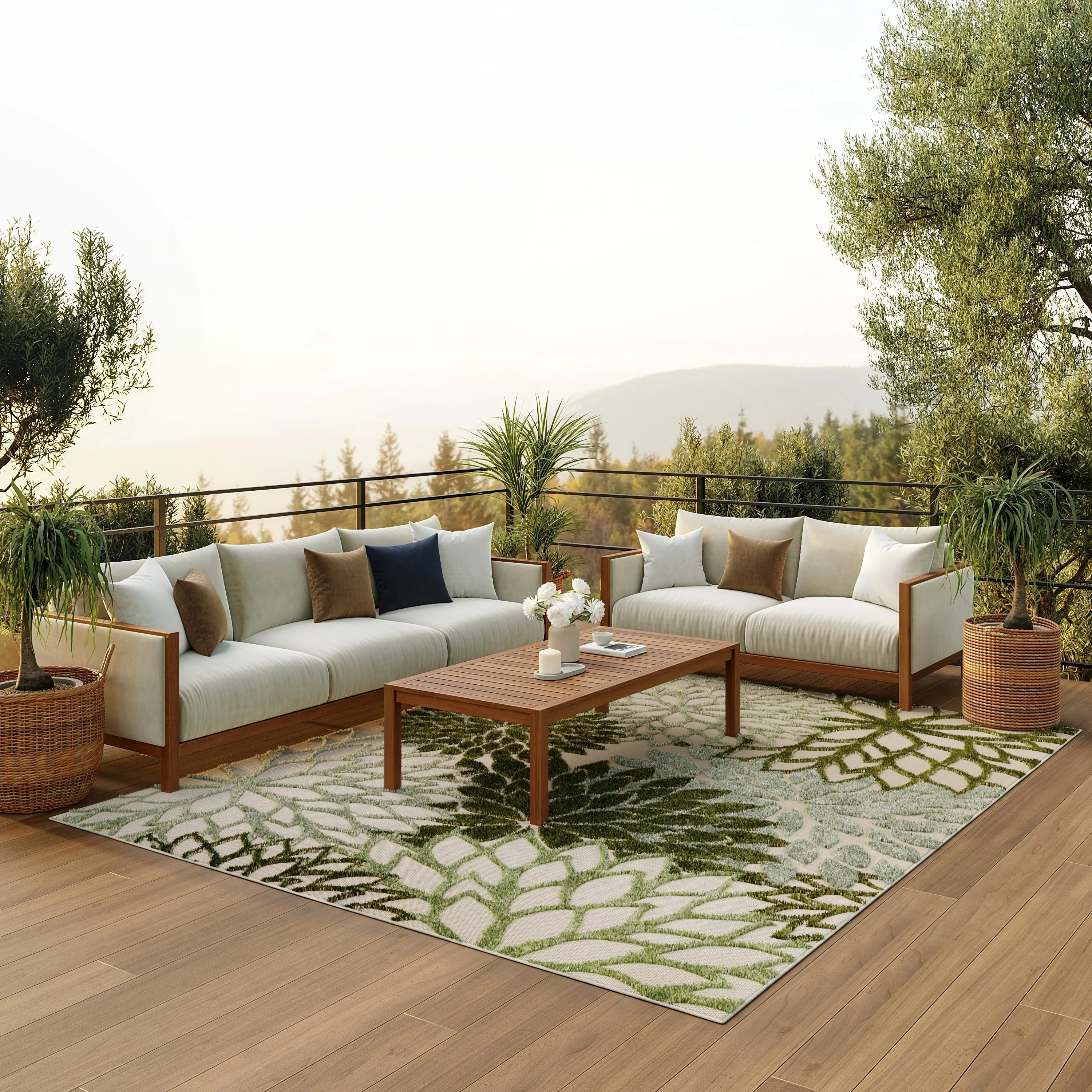 Nourison Aloha Floral Modern. Indoor/Outdoor Area Rug
