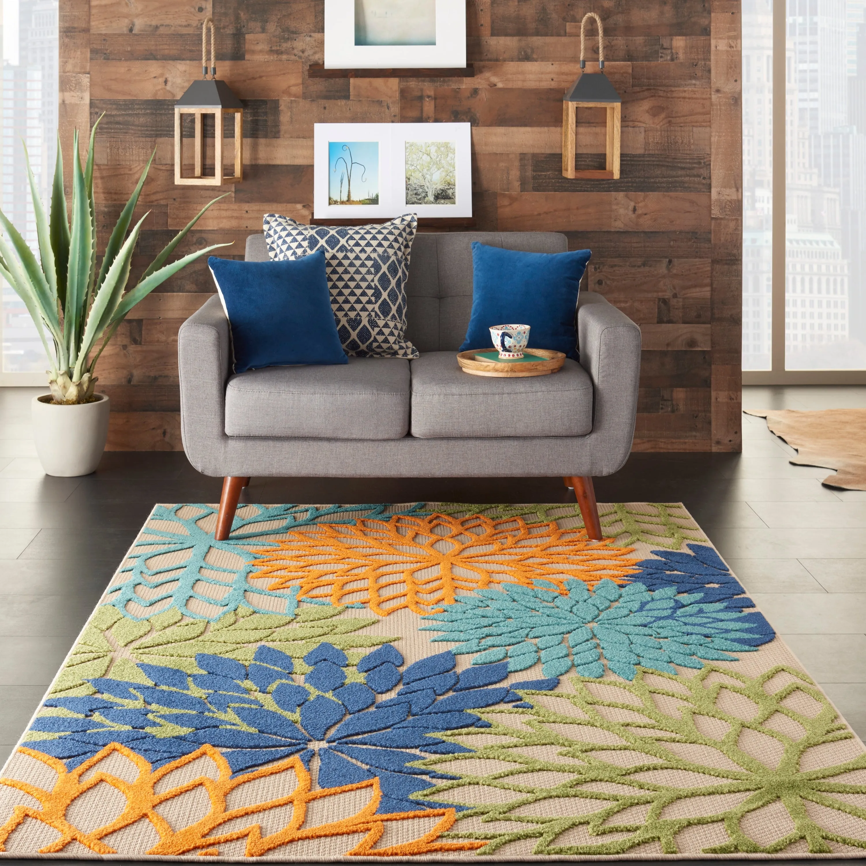 Nourison Aloha Floral Modern. Indoor/Outdoor Area Rug