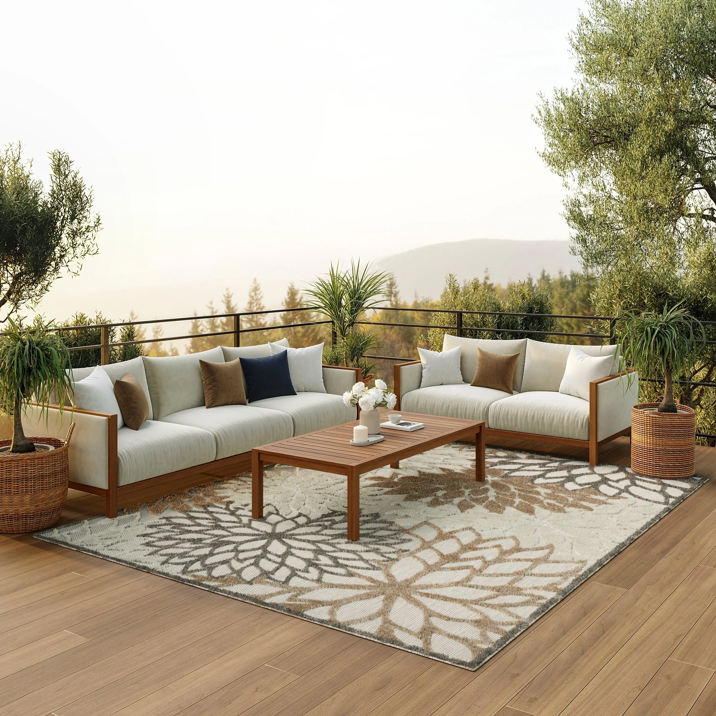 Nourison Aloha Floral Modern. Indoor/Outdoor Area Rug