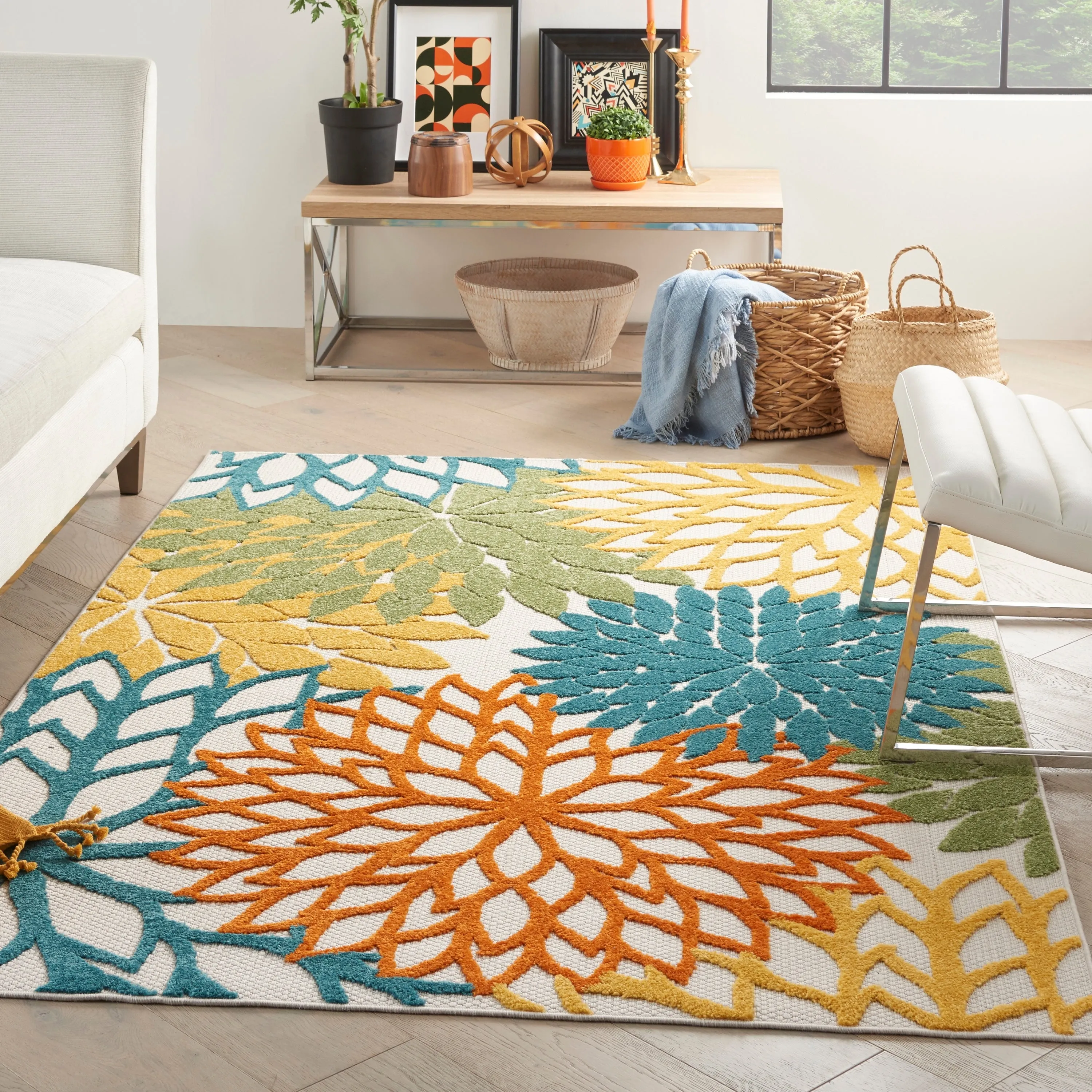 Nourison Aloha Floral Modern. Indoor/Outdoor Area Rug