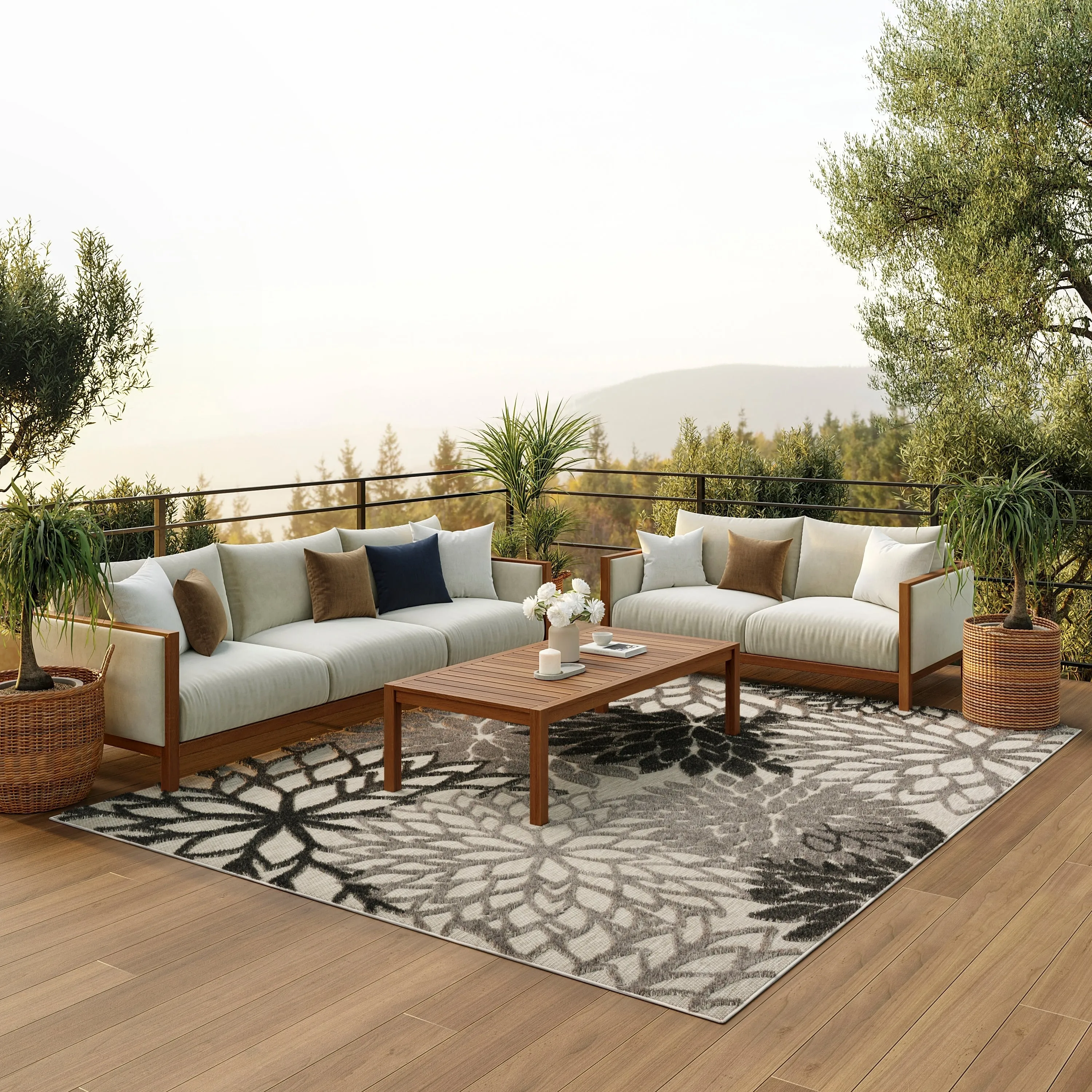 Nourison Aloha Floral Modern. Indoor/Outdoor Area Rug