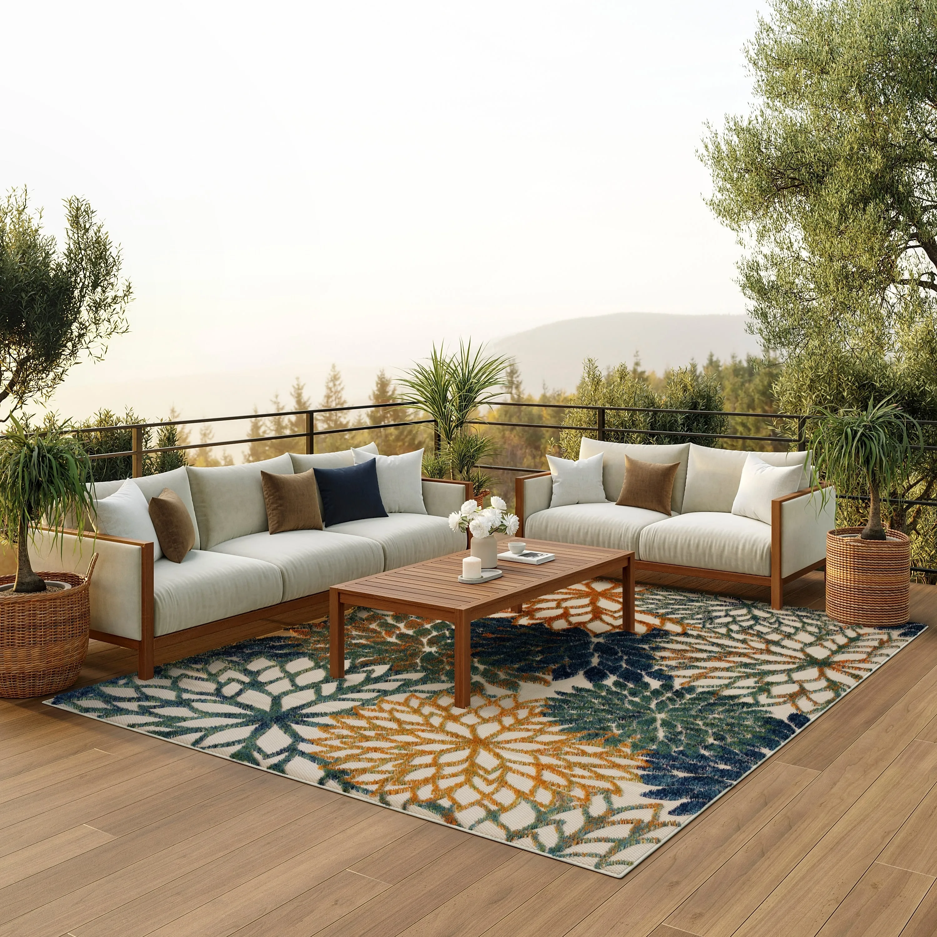 Nourison Aloha Floral Modern. Indoor/Outdoor Area Rug