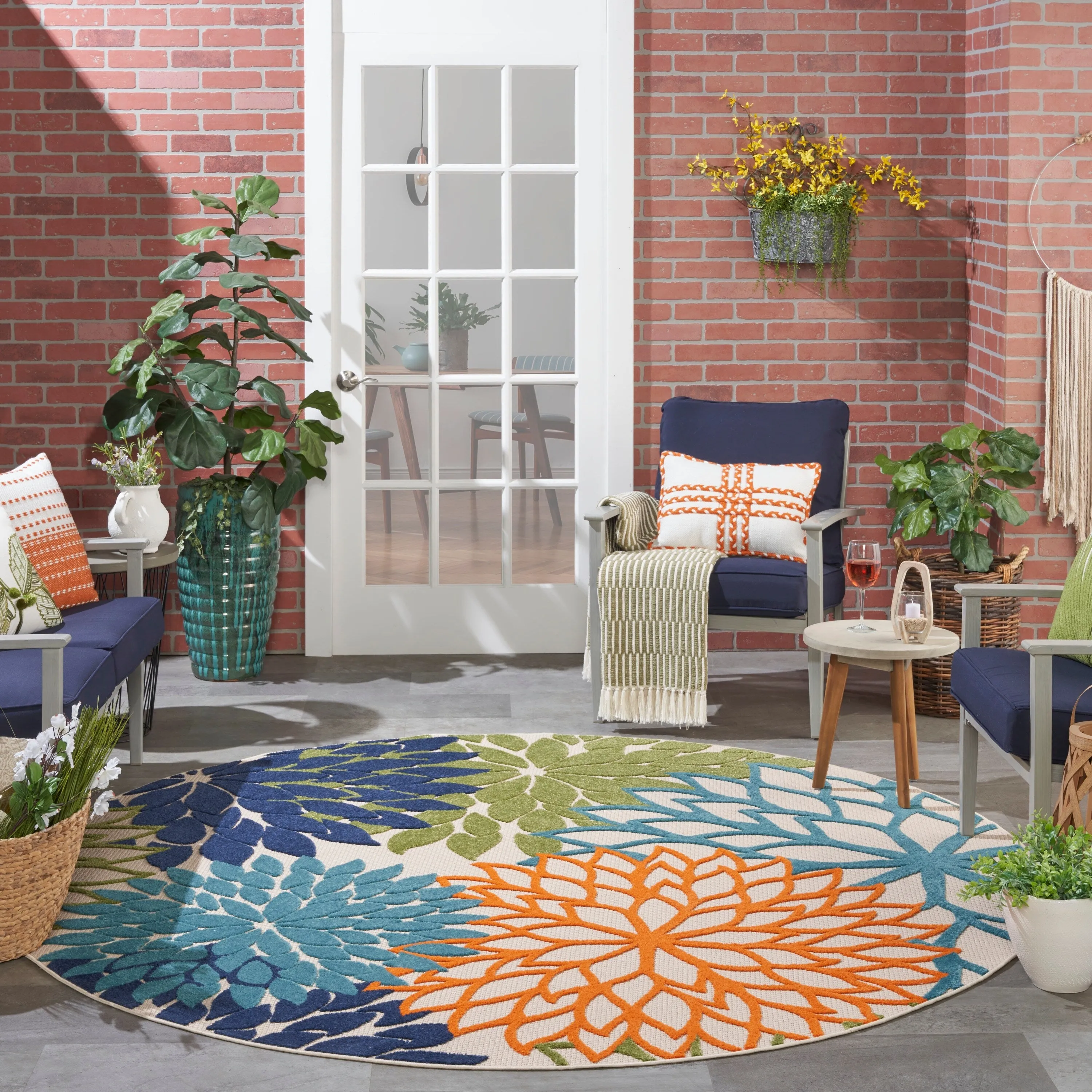 Nourison Aloha Floral Modern. Indoor/Outdoor Area Rug