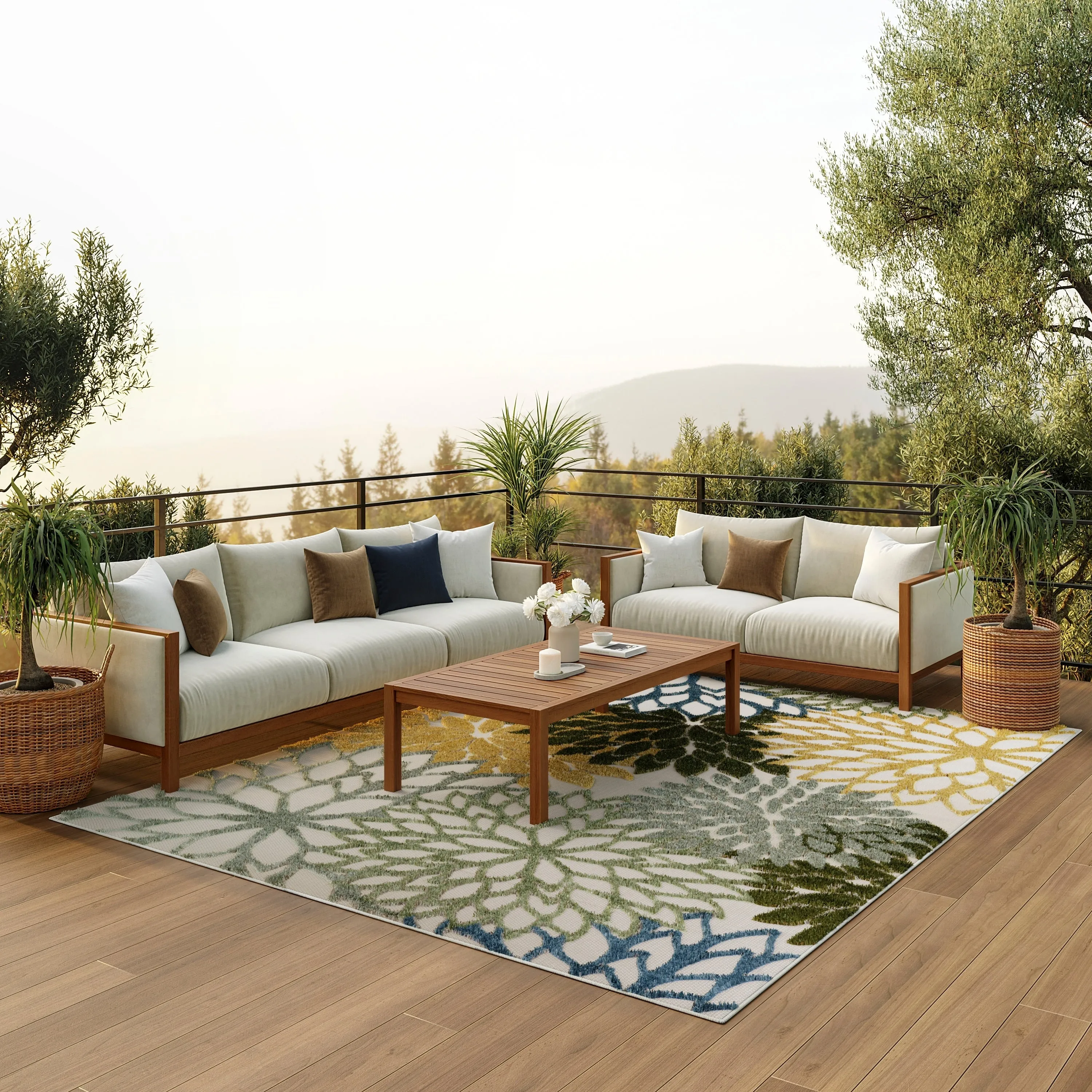 Nourison Aloha Floral Modern. Indoor/Outdoor Area Rug