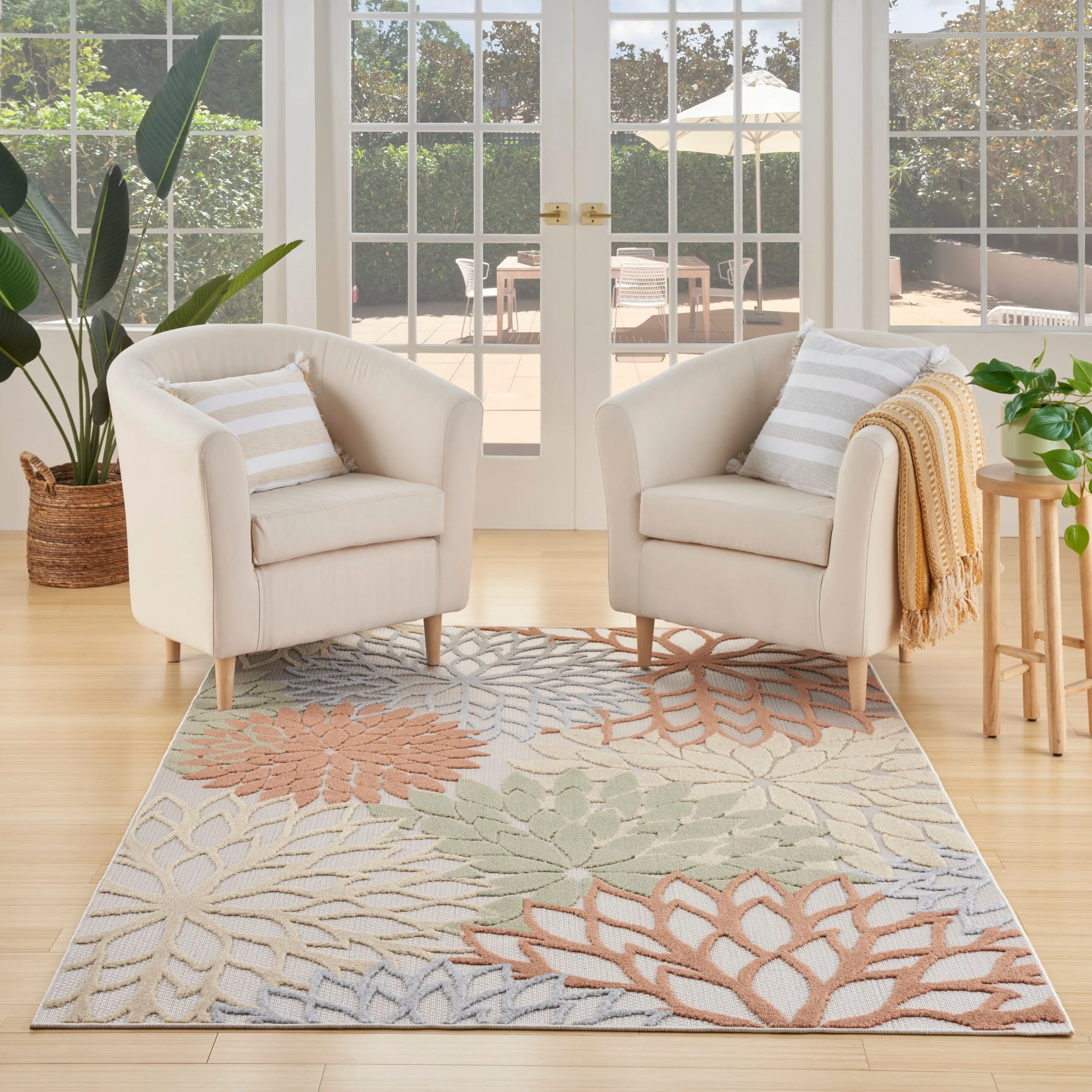 Nourison Aloha Floral Modern. Indoor/Outdoor Area Rug