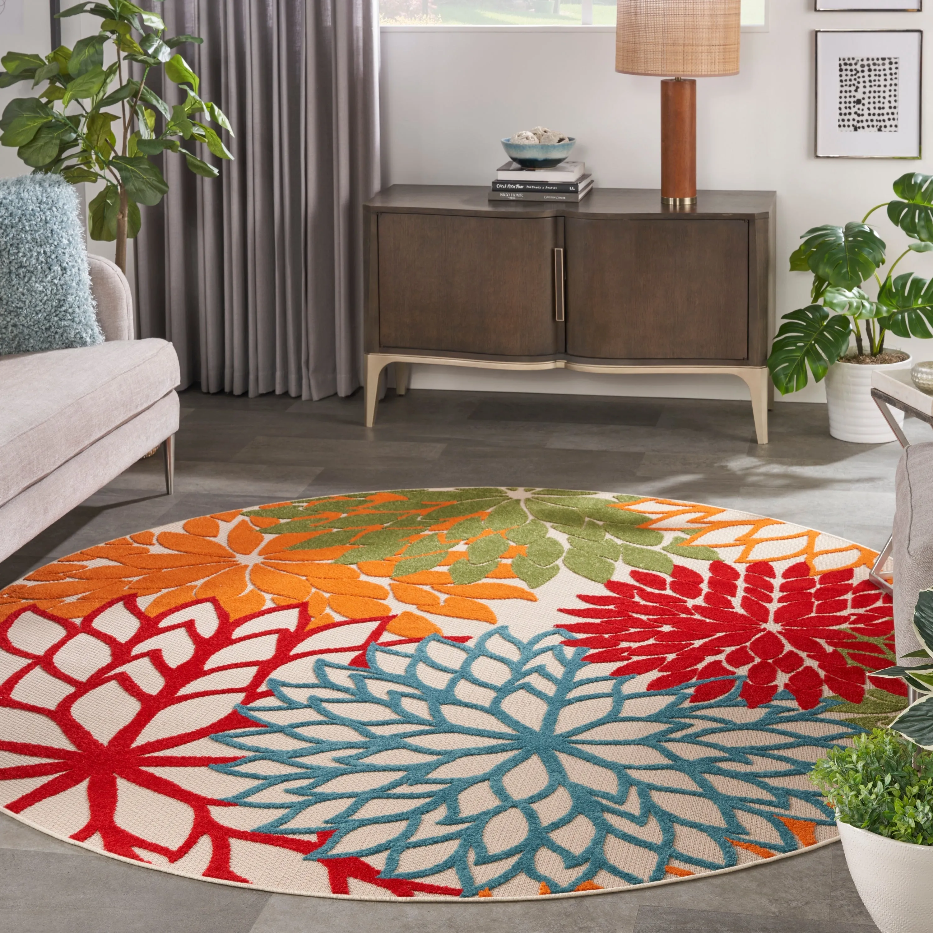 Nourison Aloha Floral Modern. Indoor/Outdoor Area Rug