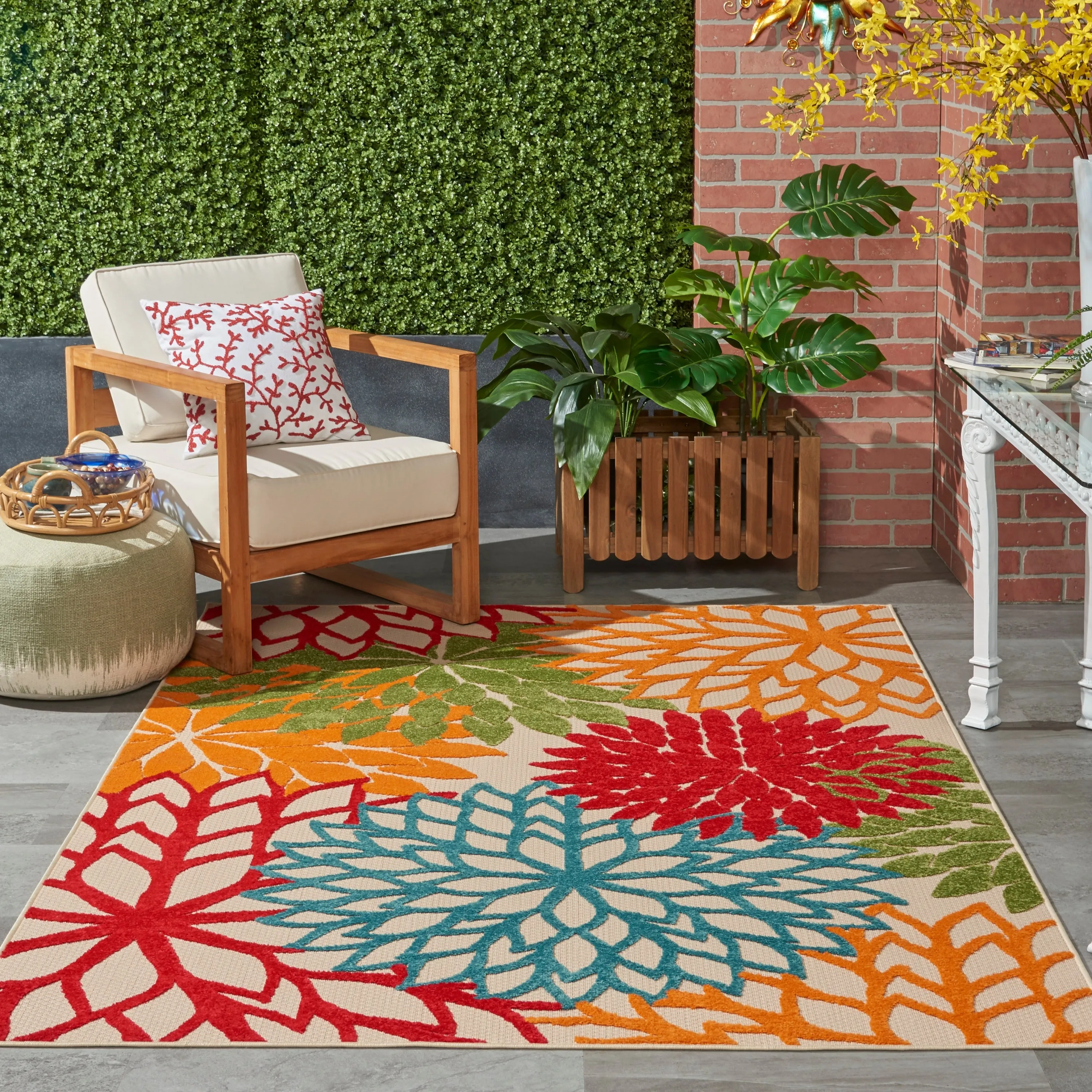 Nourison Aloha Floral Modern. Indoor/Outdoor Area Rug