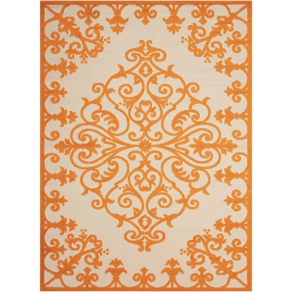 Nourison Aloha Modern Medallion Scroll Indoor / Outdoor Area Rug