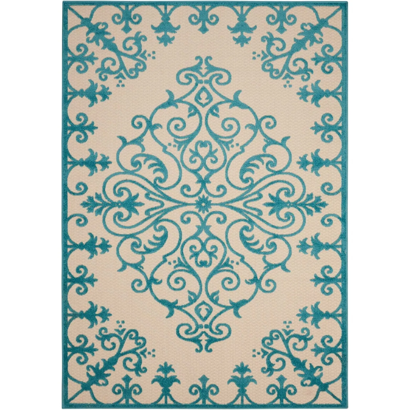 Nourison Aloha Modern Medallion Scroll Indoor / Outdoor Area Rug