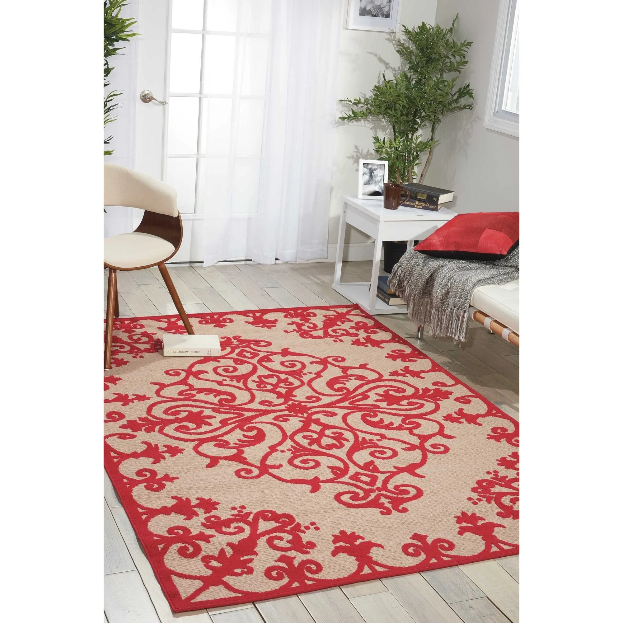 Nourison Aloha Modern Medallion Scroll Indoor / Outdoor Area Rug