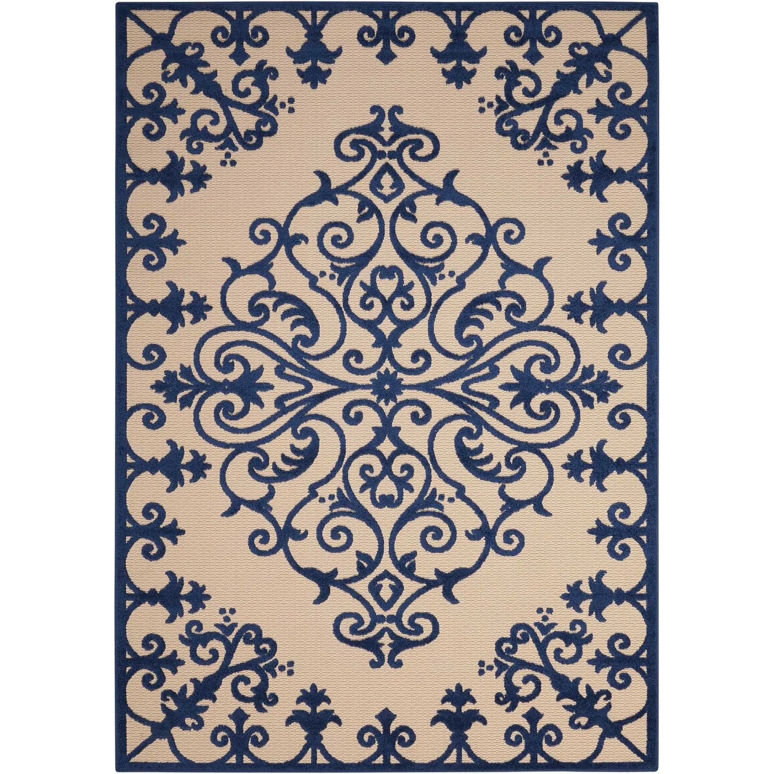 Nourison Aloha Modern Medallion Scroll Indoor / Outdoor Area Rug