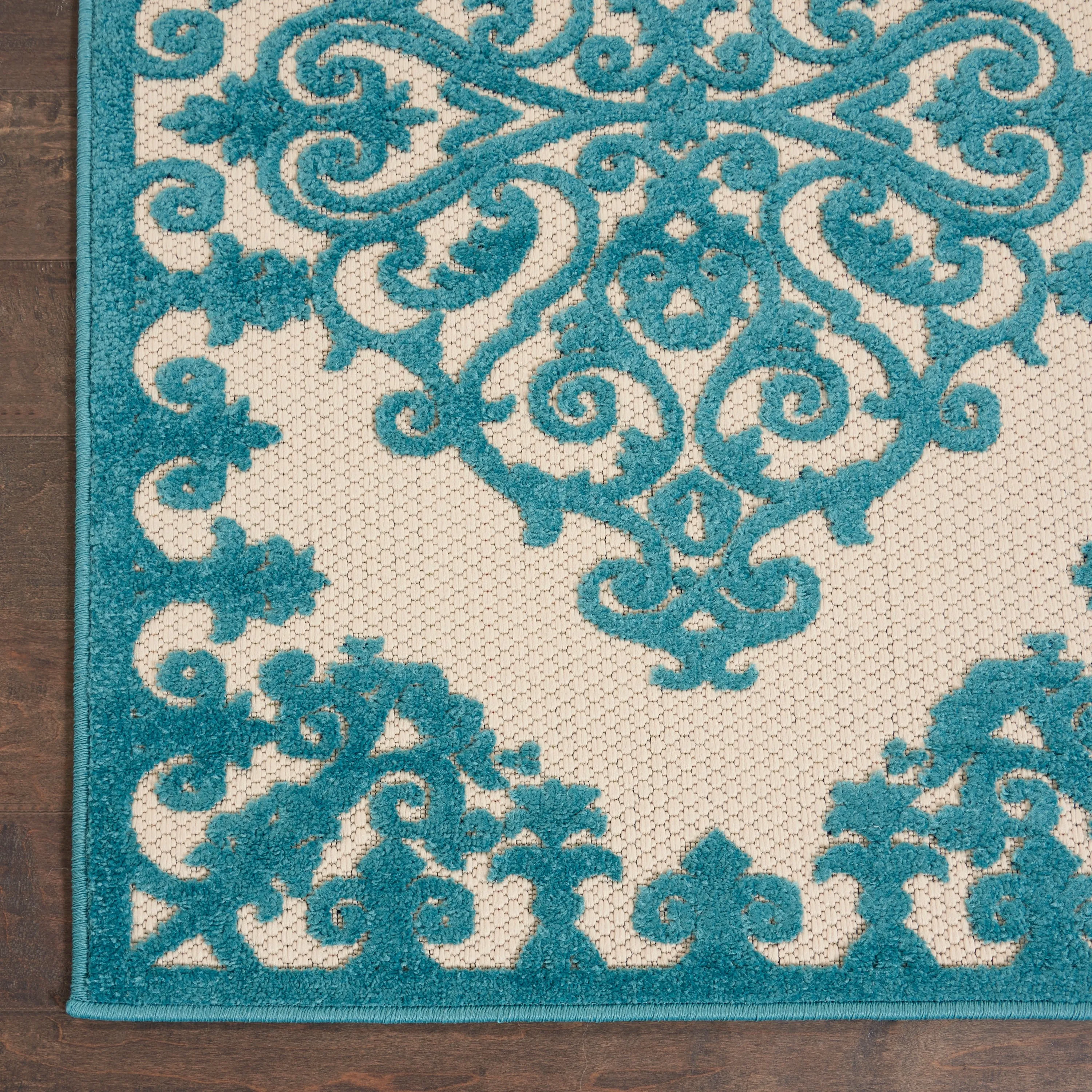 Nourison Aloha Modern Medallion Scroll Indoor / Outdoor Area Rug