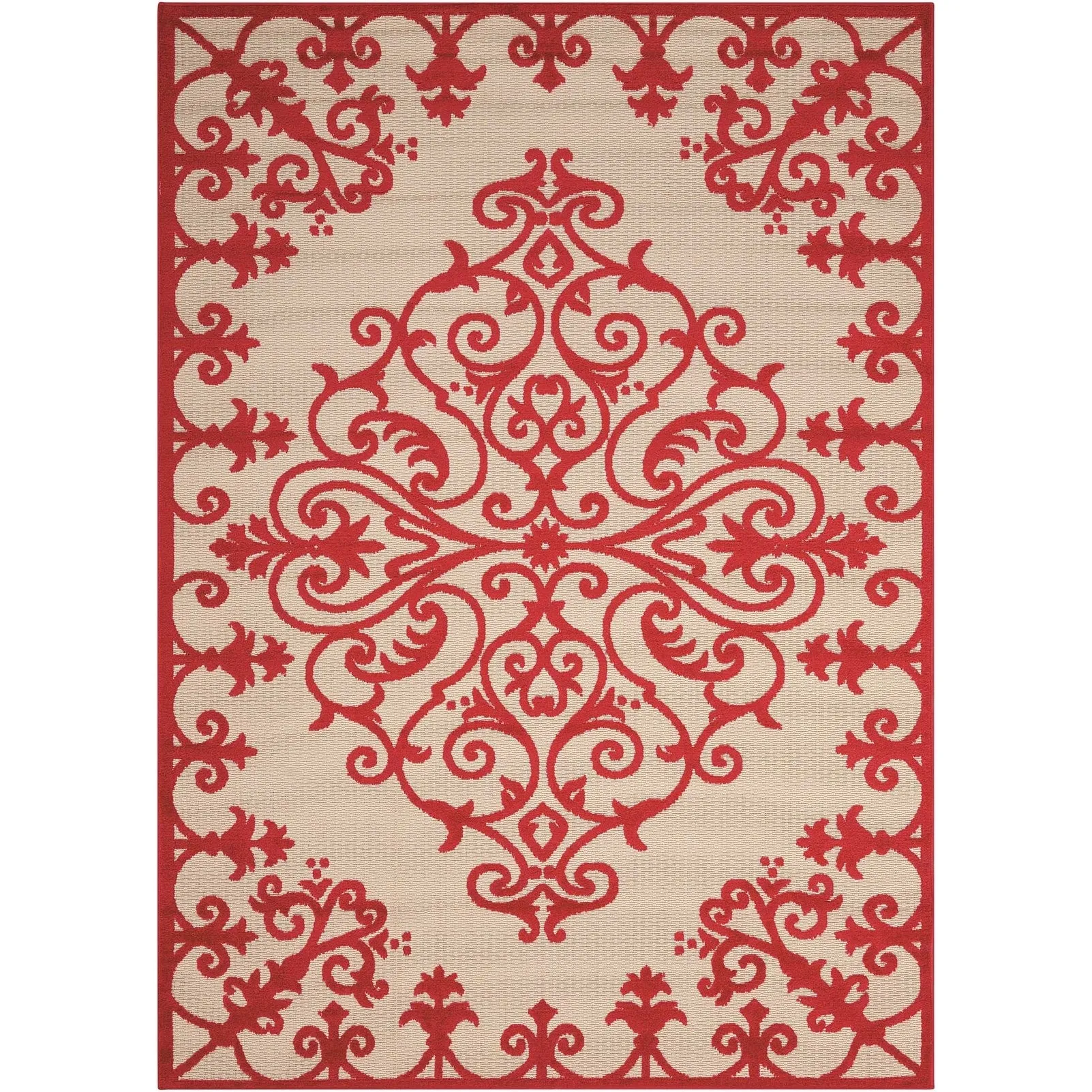 Nourison Aloha Modern Medallion Scroll Indoor / Outdoor Area Rug