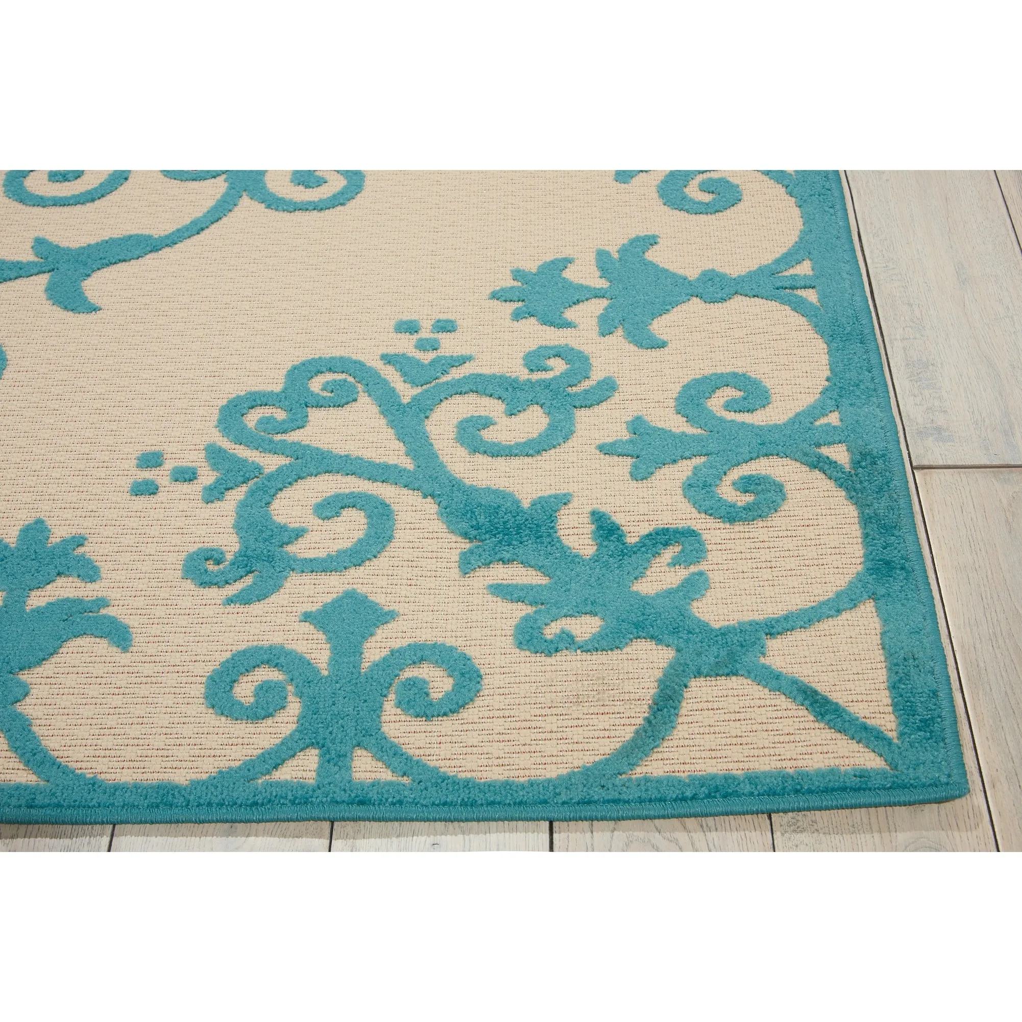 Nourison Aloha Modern Medallion Scroll Indoor / Outdoor Area Rug