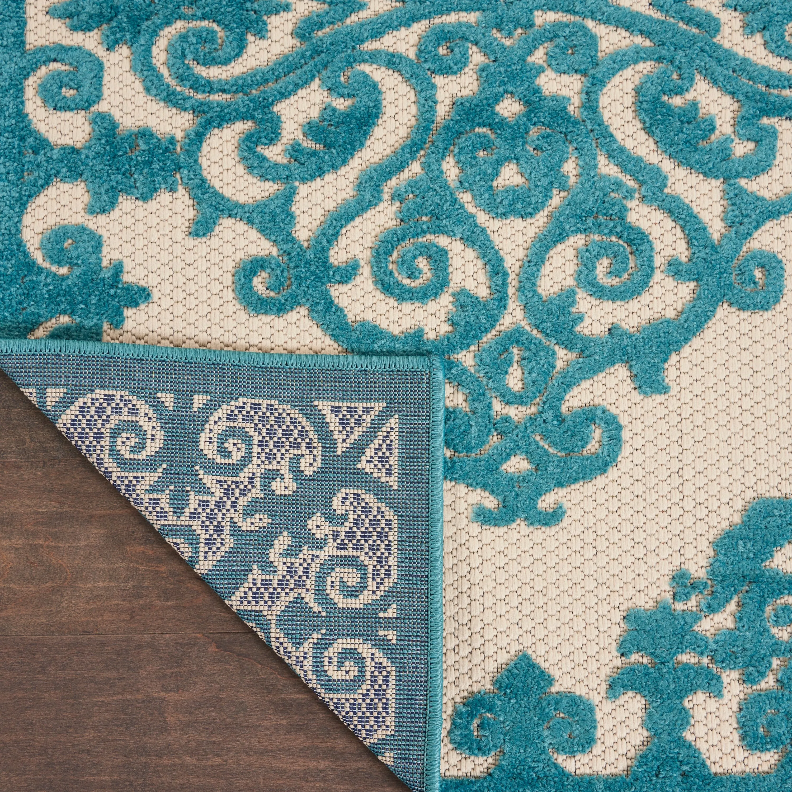 Nourison Aloha Modern Medallion Scroll Indoor / Outdoor Area Rug