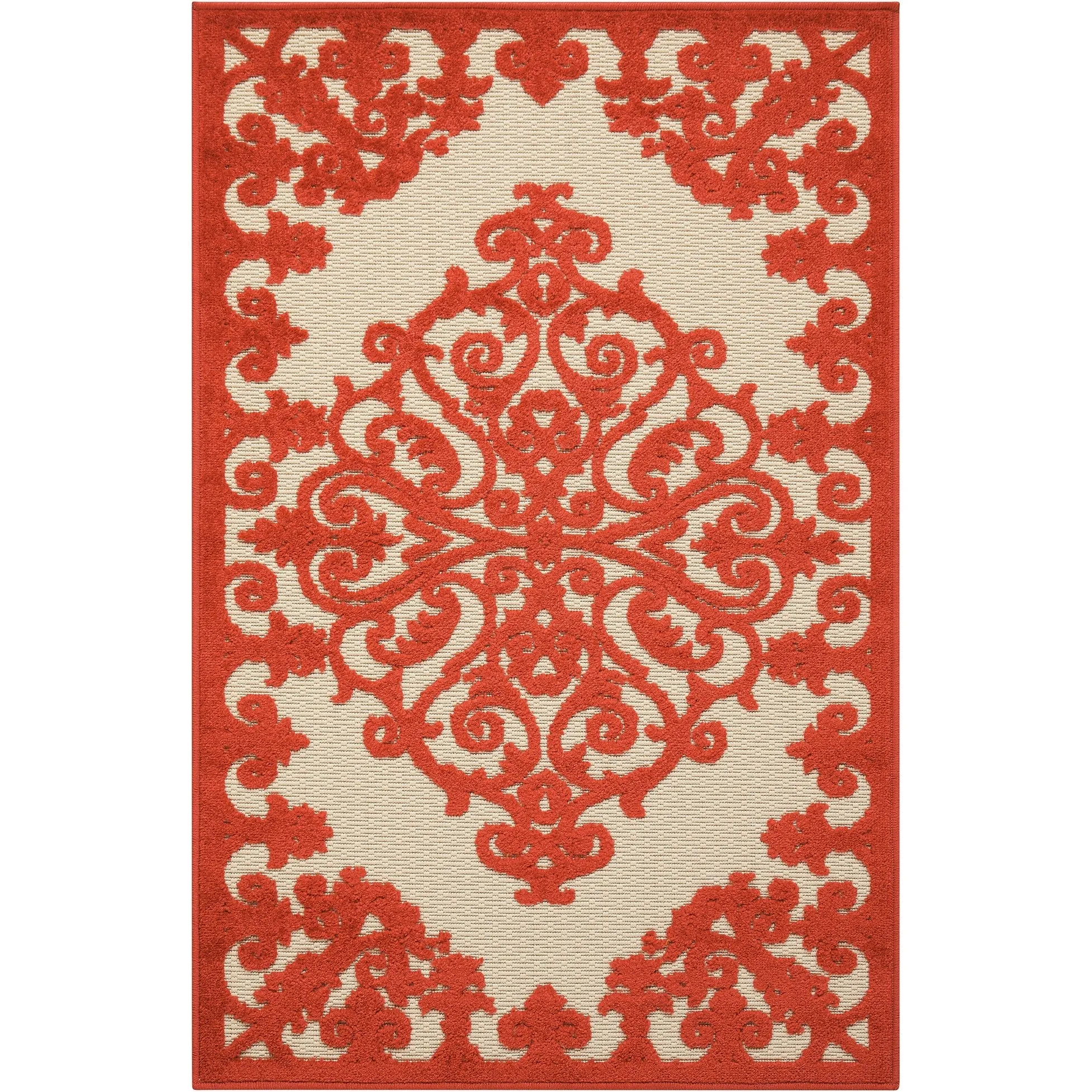 Nourison Aloha Modern Medallion Scroll Indoor / Outdoor Area Rug