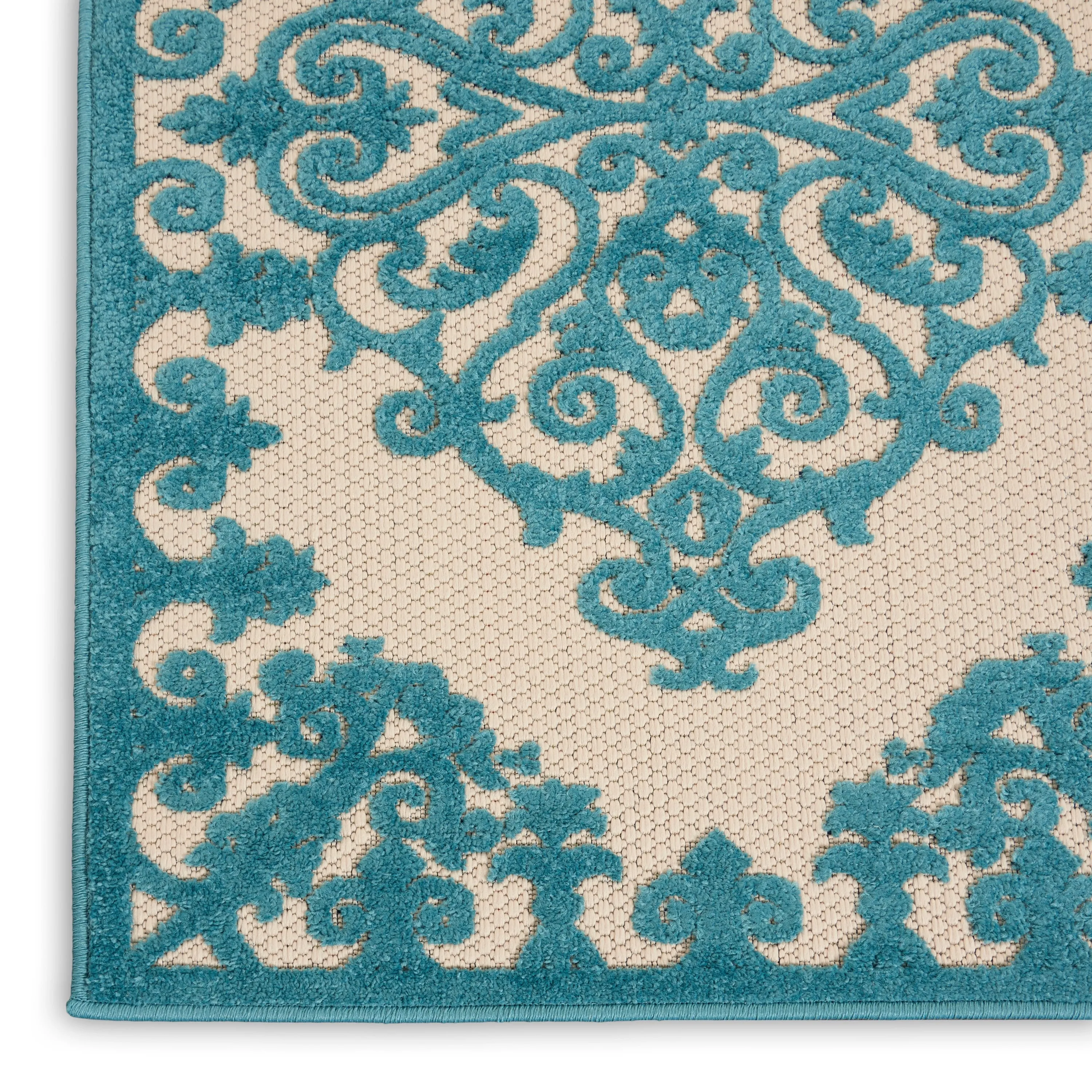 Nourison Aloha Modern Medallion Scroll Indoor / Outdoor Area Rug