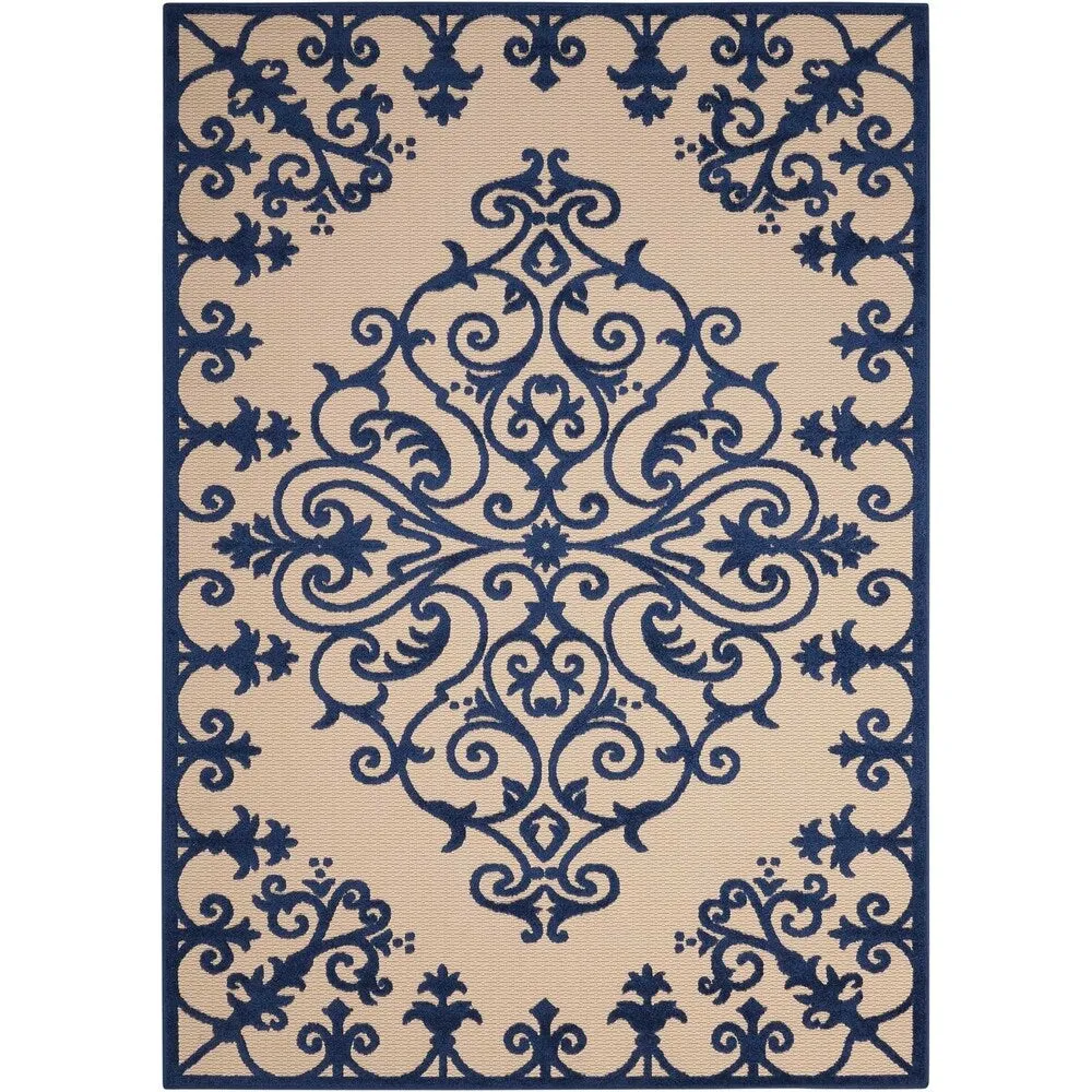 Nourison Aloha Modern Medallion Scroll Indoor / Outdoor Area Rug