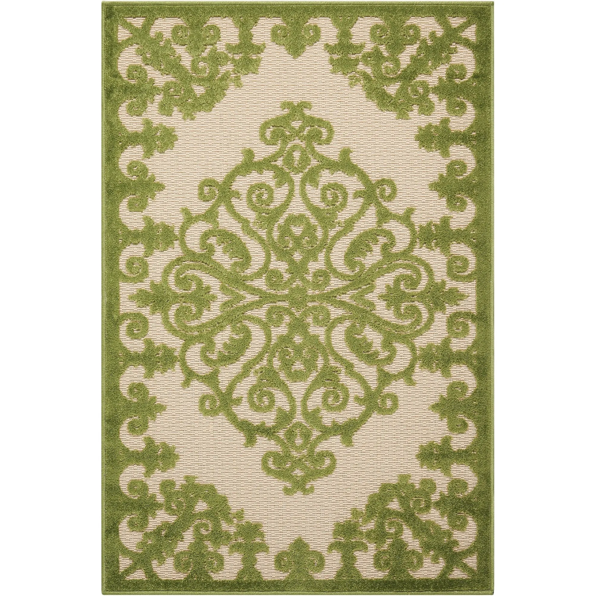 Nourison Aloha Modern Medallion Scroll Indoor / Outdoor Area Rug