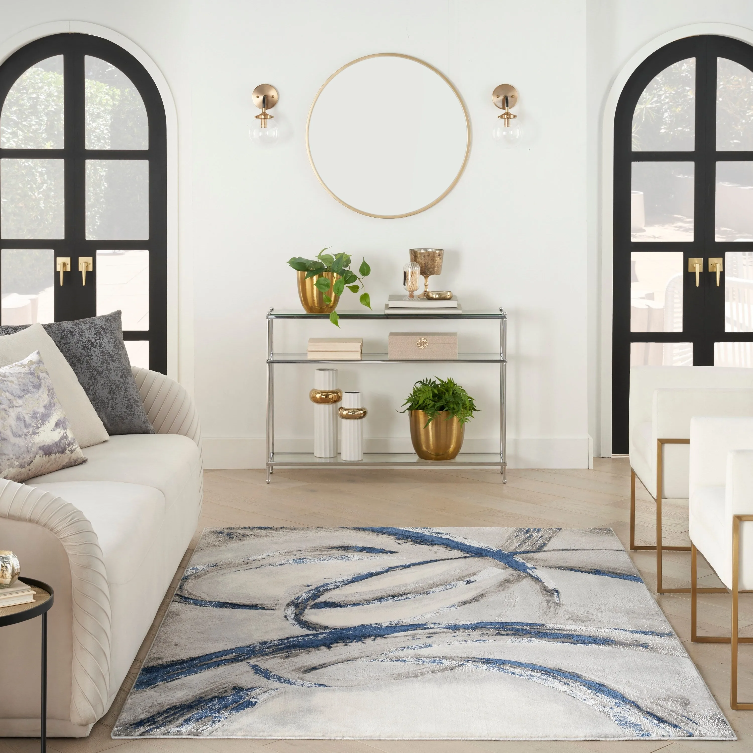 Nourison Brushstrokes Indoor only Abstract Area Rug