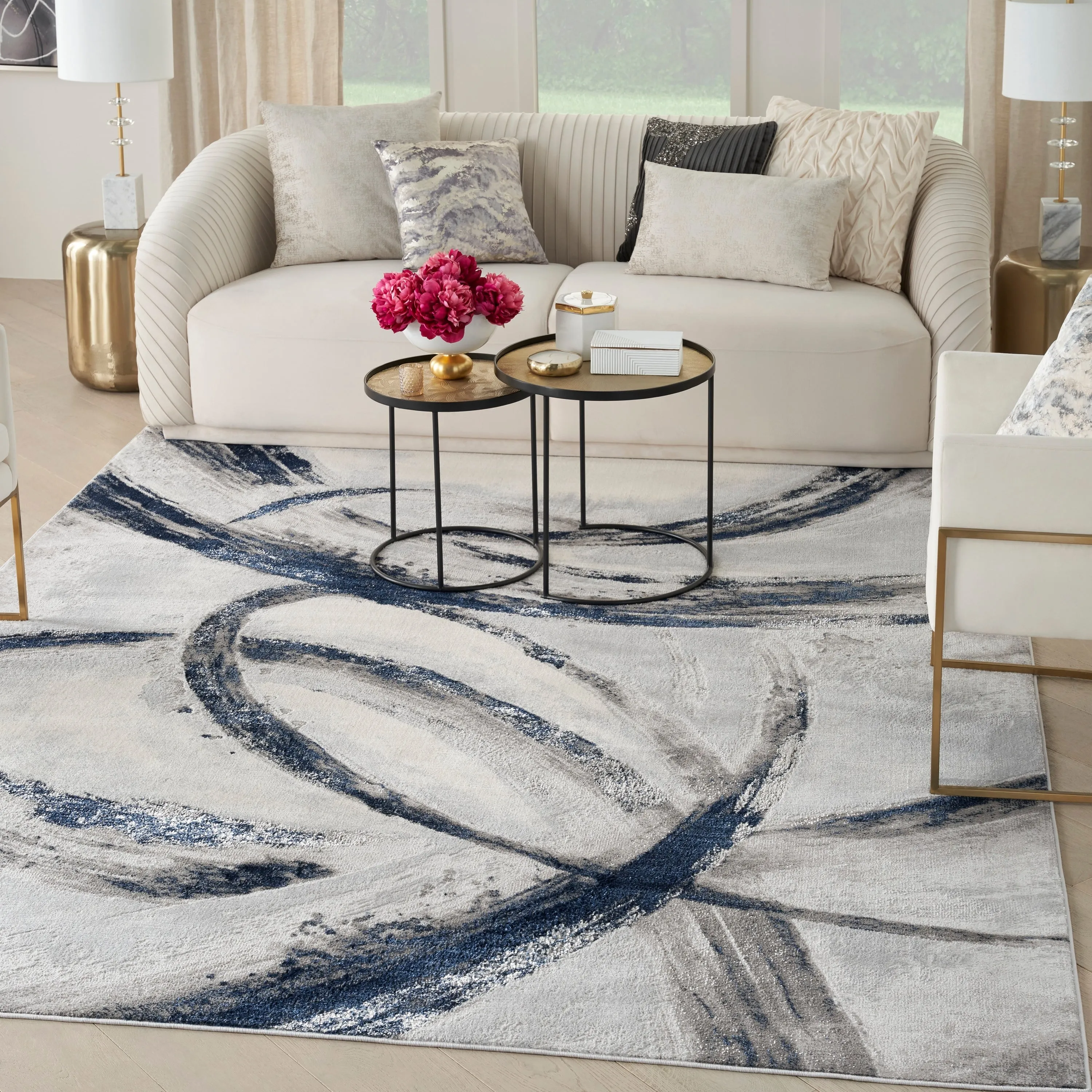 Nourison Brushstrokes Indoor only Abstract Area Rug