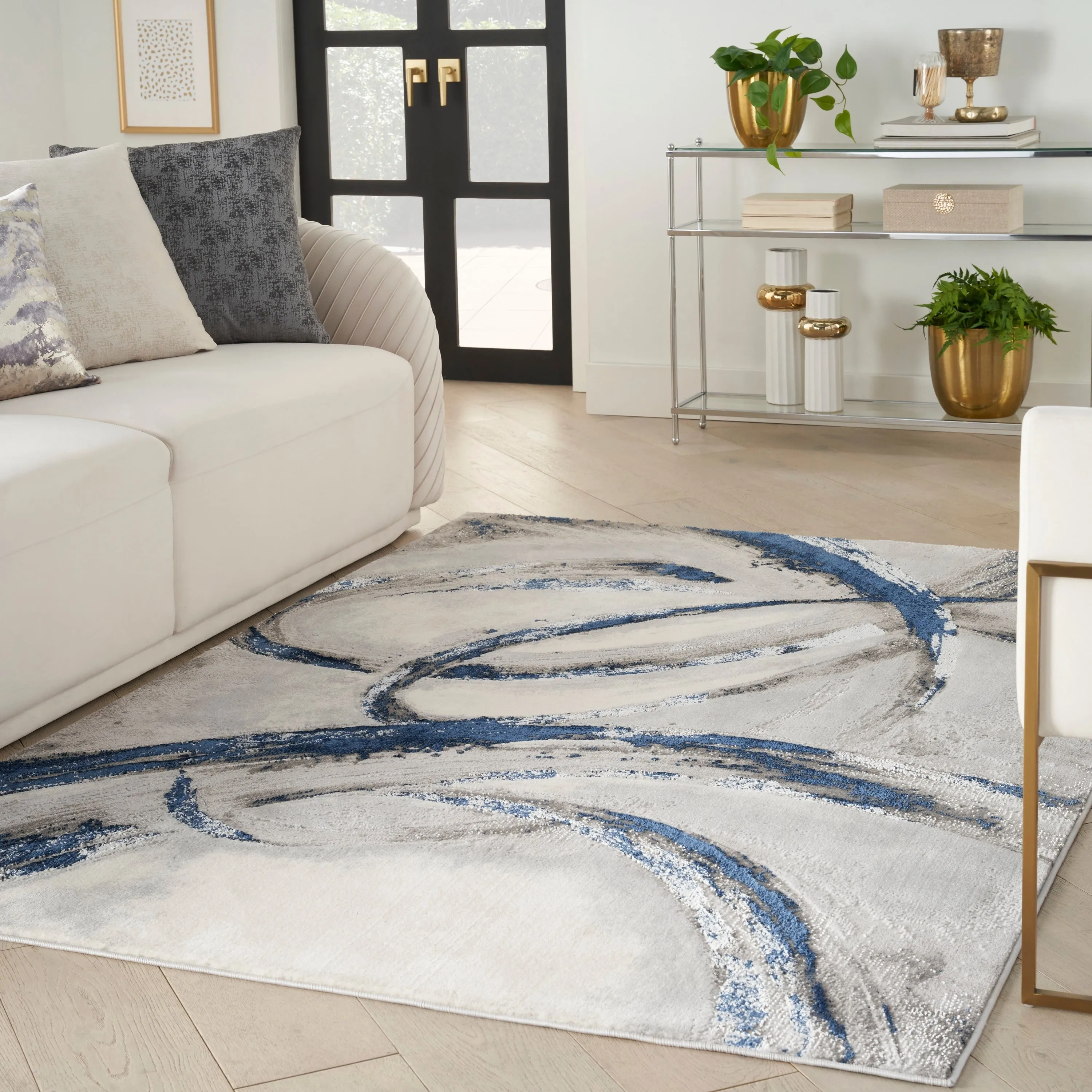 Nourison Brushstrokes Indoor only Abstract Area Rug