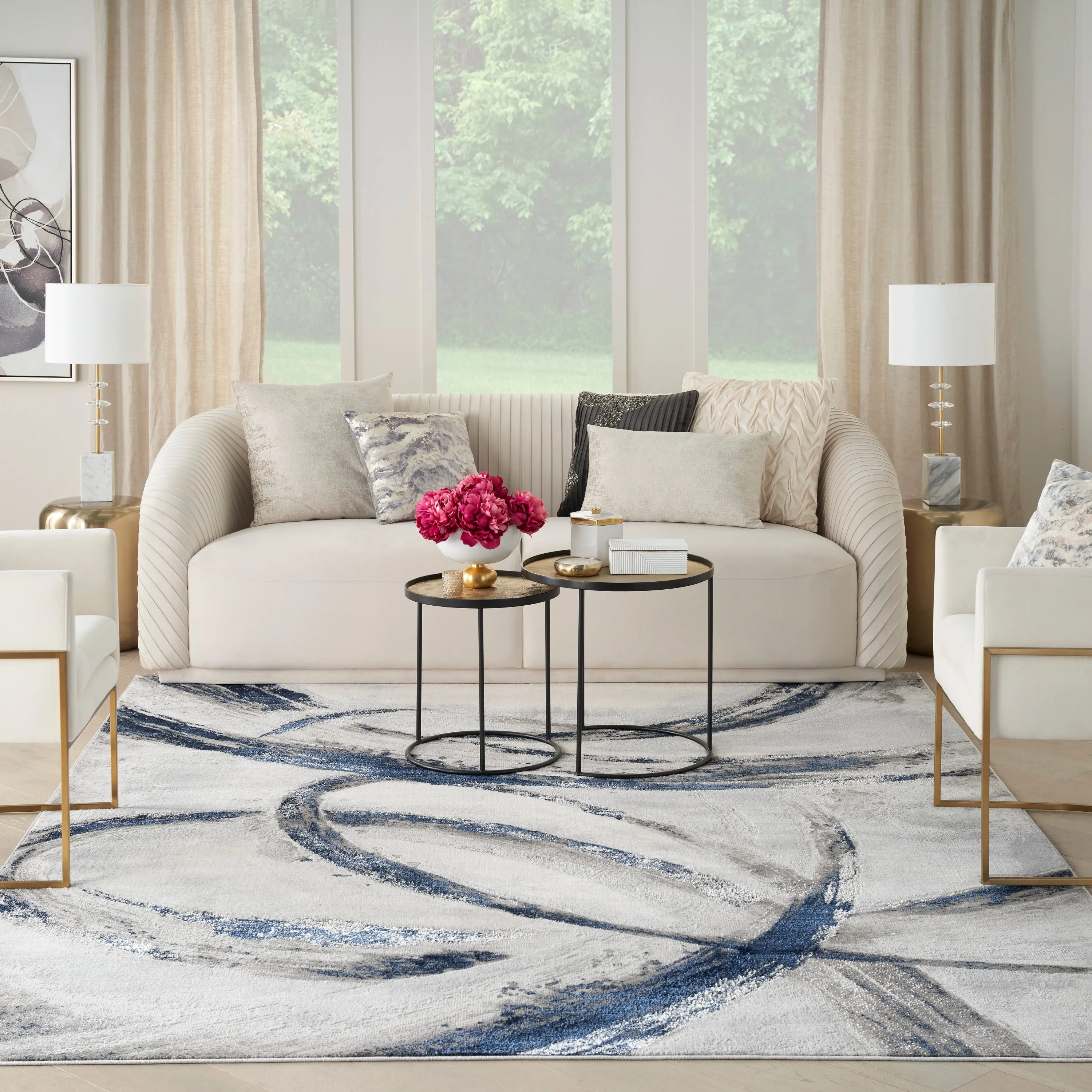 Nourison Brushstrokes Indoor only Abstract Area Rug