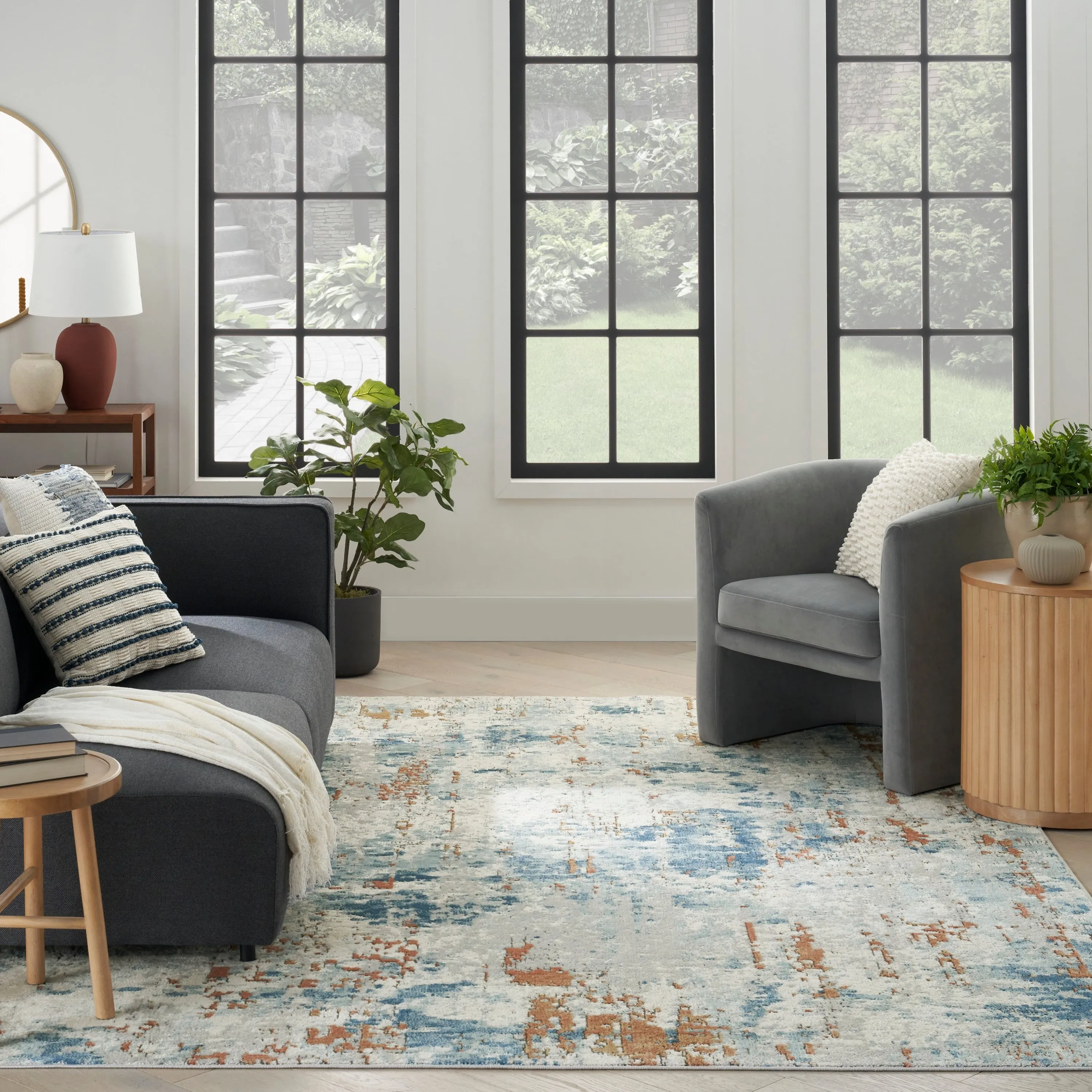 Nourison Concerto Modern Abstract Distressed Area Rug