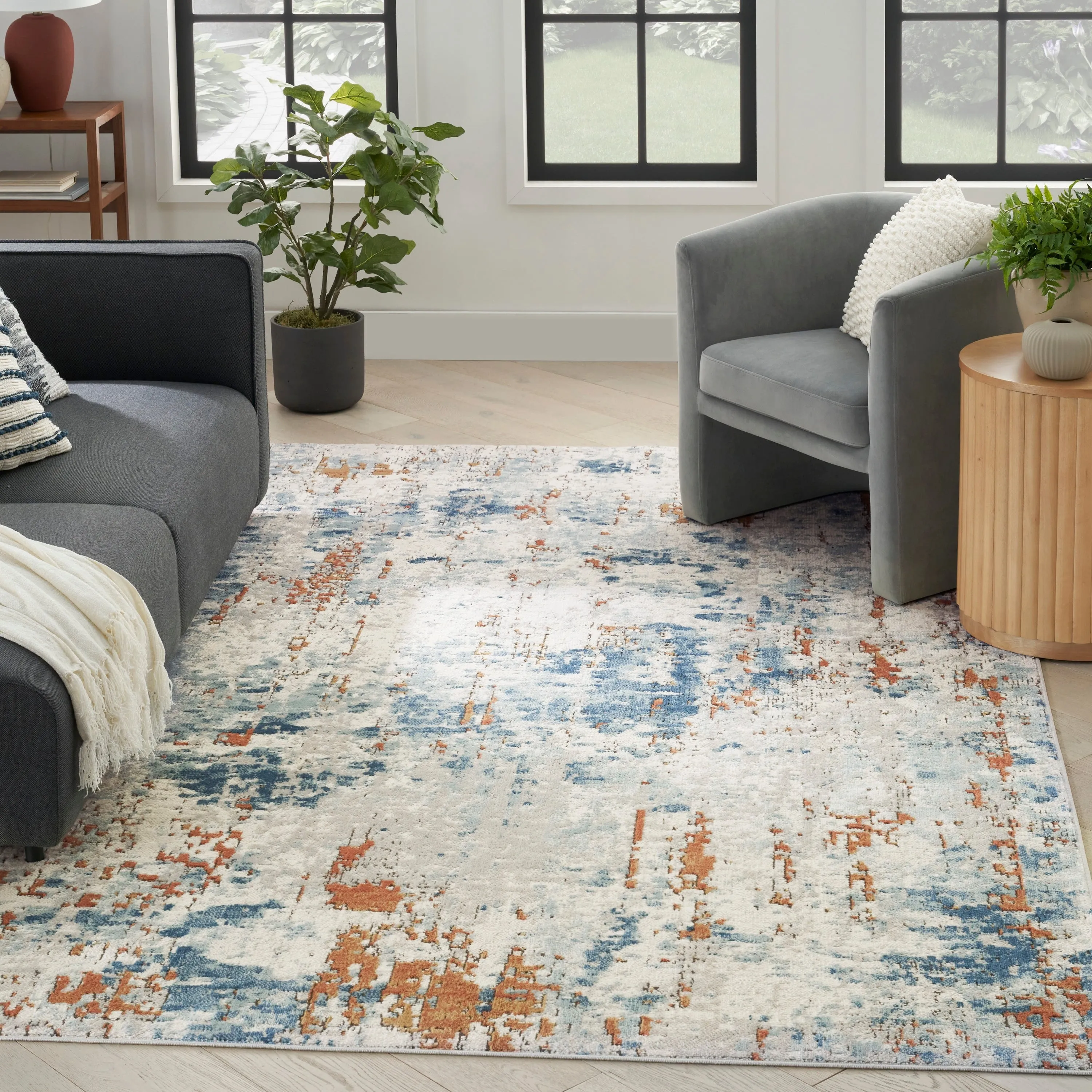 Nourison Concerto Modern Abstract Distressed Area Rug