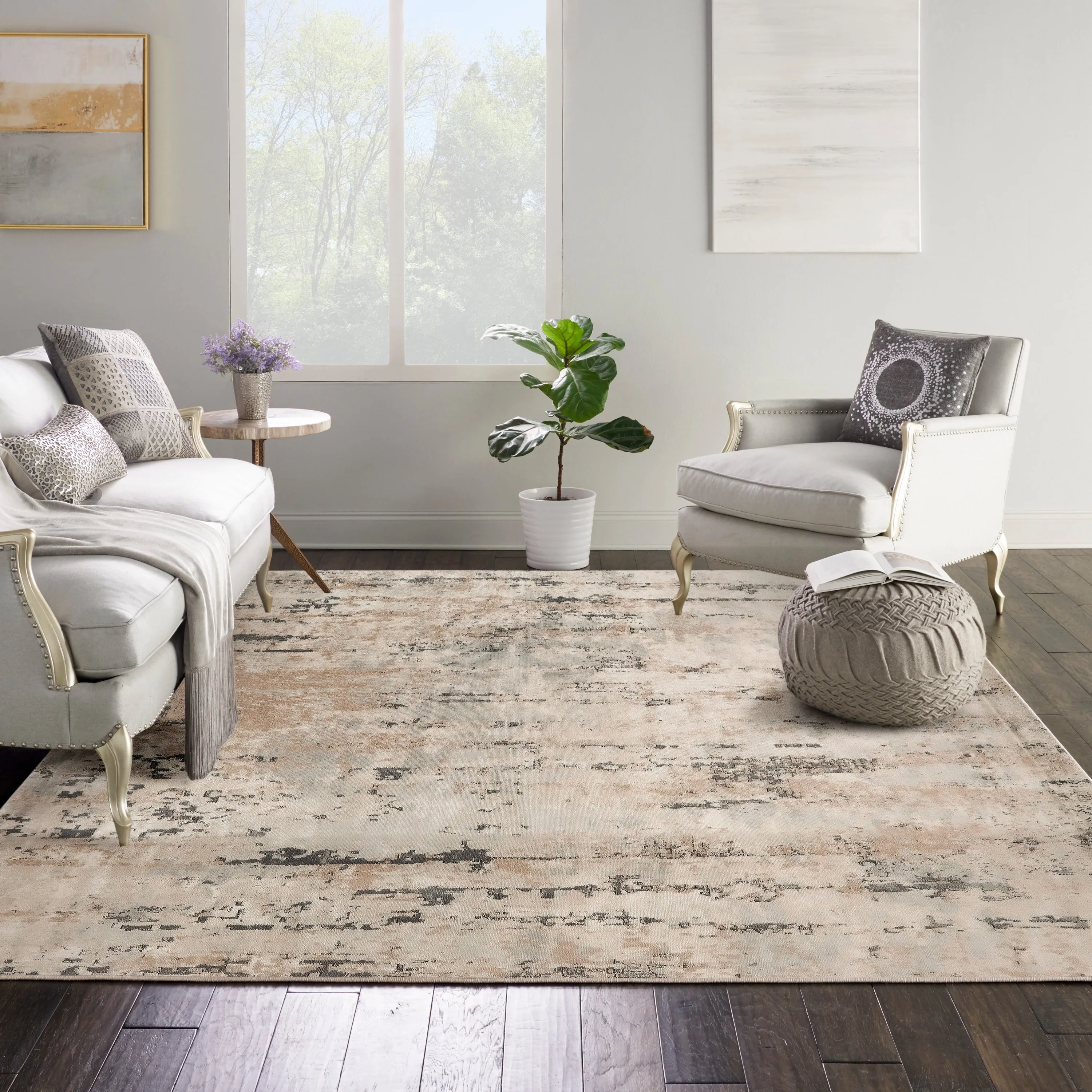 Nourison Concerto Modern Abstract Distressed Area Rug