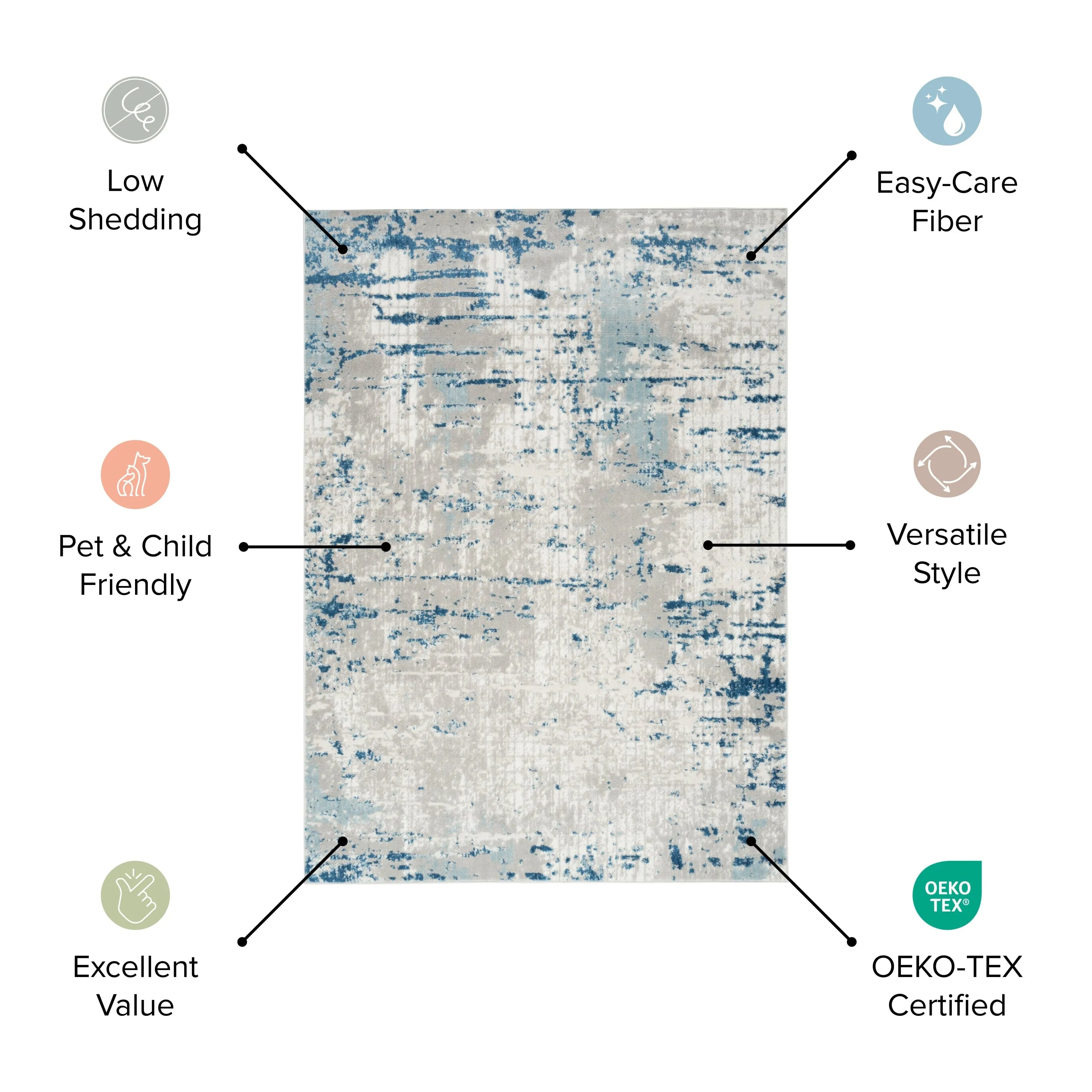 Nourison Concerto Modern Abstract Distressed Area Rug