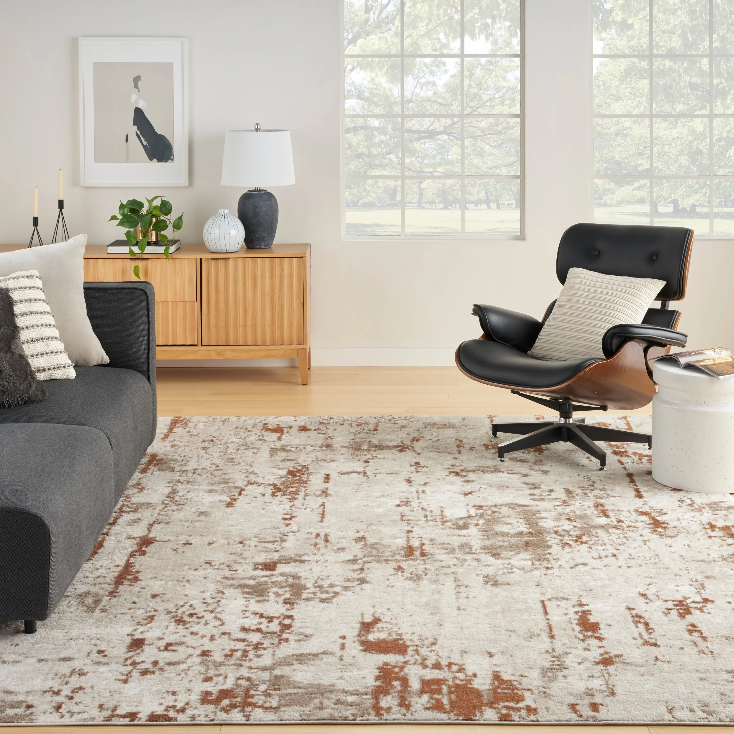 Nourison Concerto Modern Abstract Distressed Area Rug