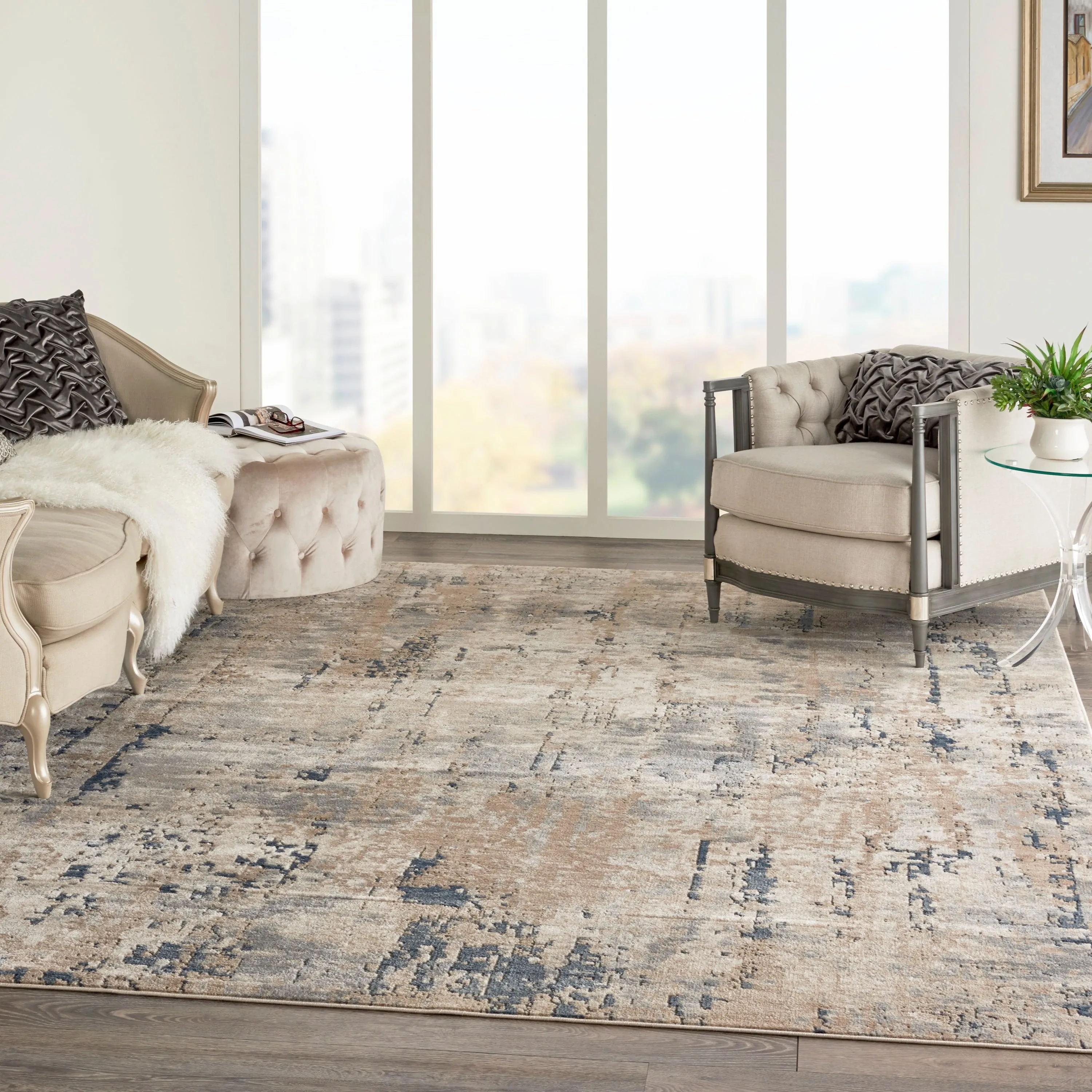Nourison Concerto Modern Abstract Distressed Area Rug
