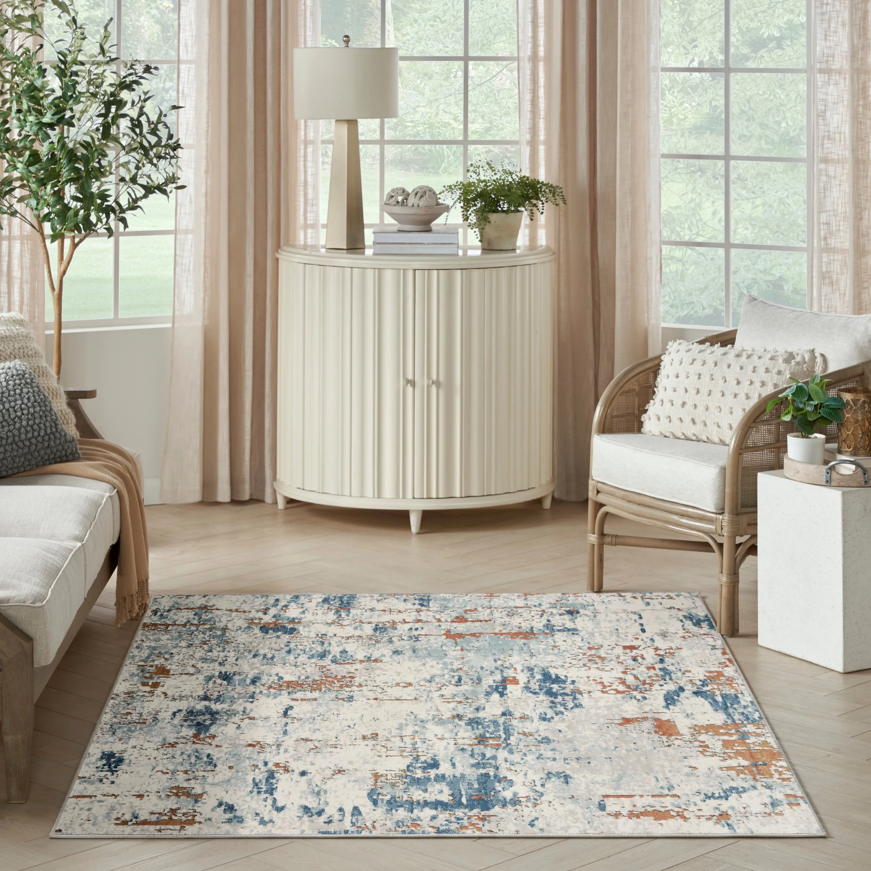 Nourison Concerto Modern Abstract Distressed Area Rug