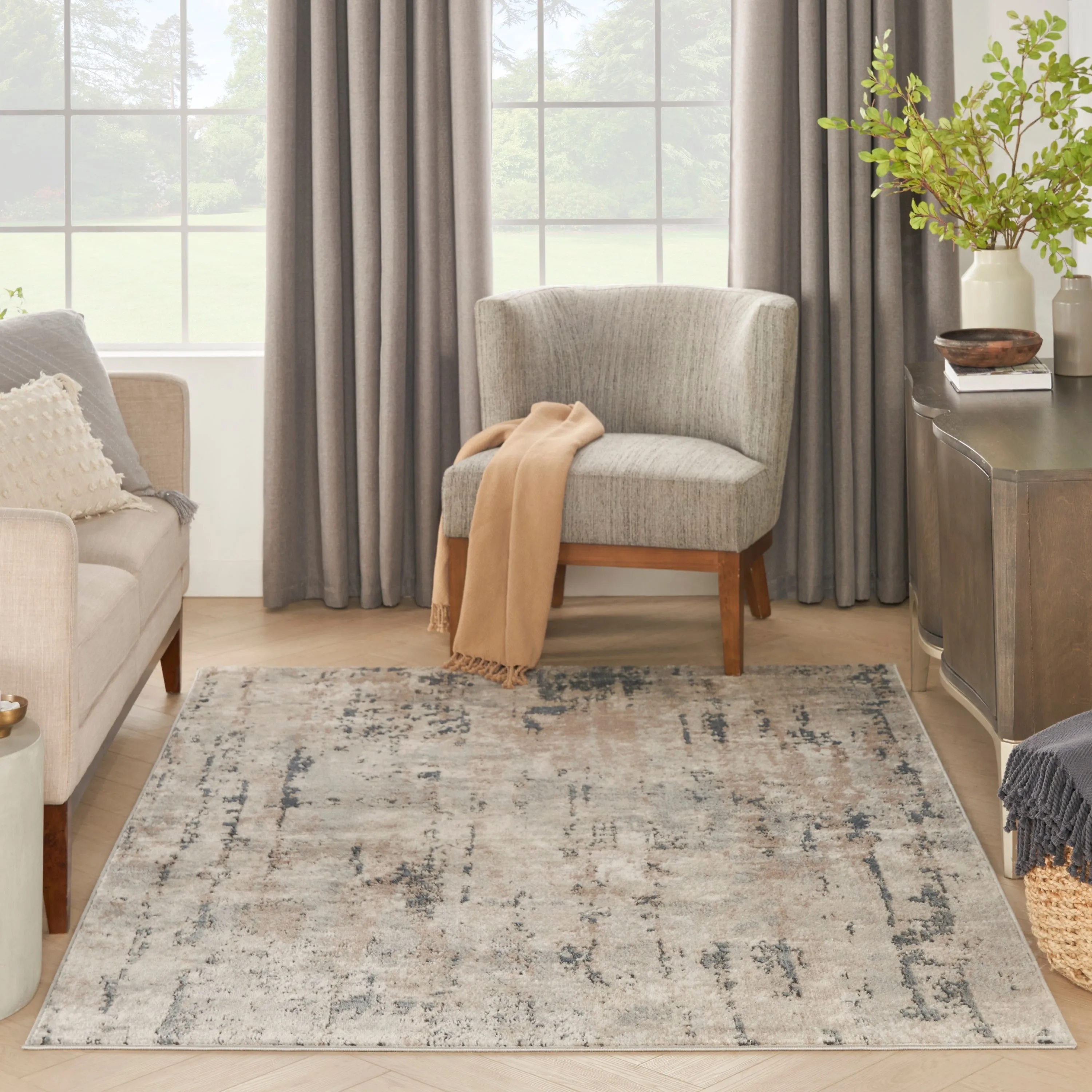 Nourison Concerto Modern Abstract Distressed Area Rug