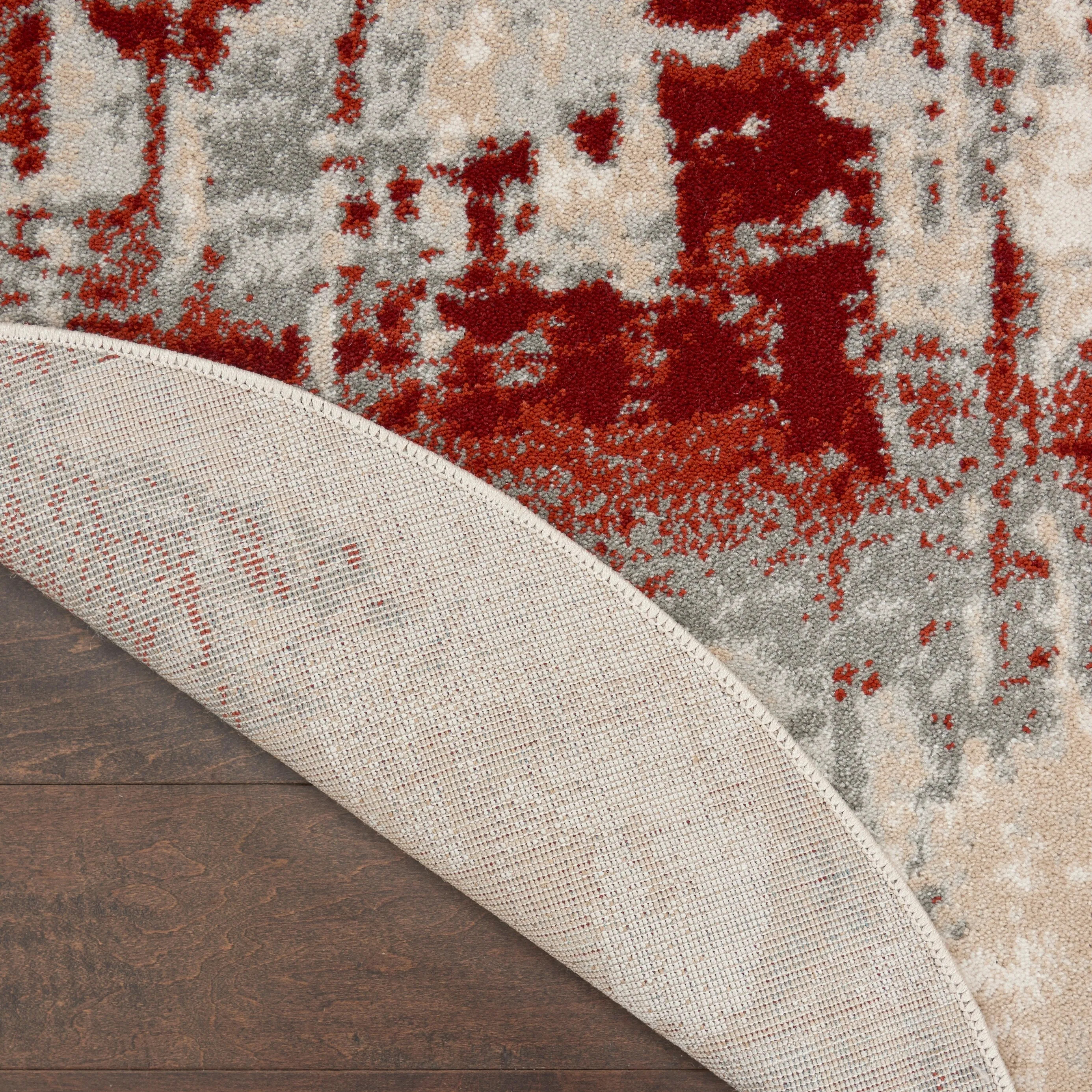 Nourison Maxell Modern Abstract Red Ivory Area Rug