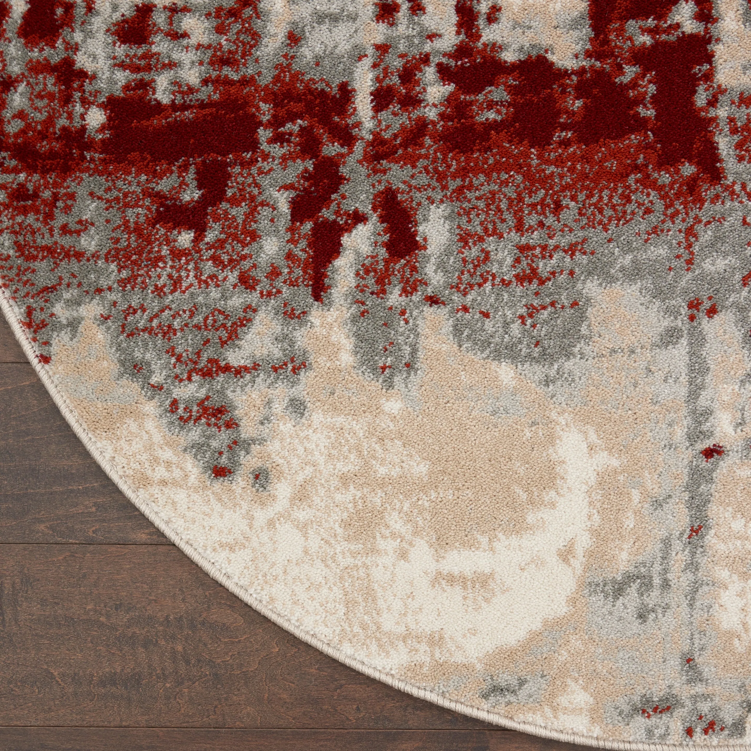Nourison Maxell Modern Abstract Red Ivory Area Rug