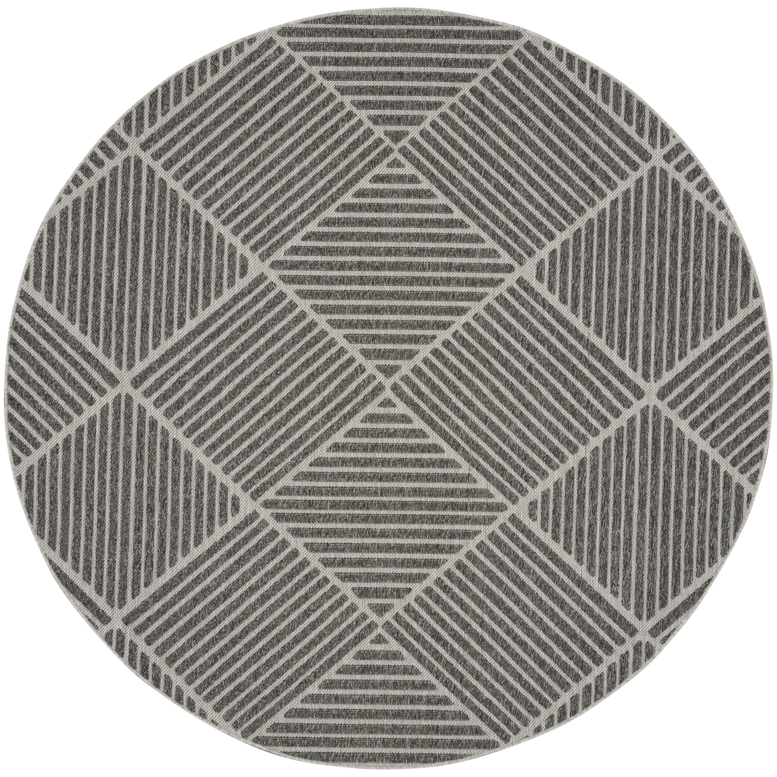 Nourison Palamos Textured Geometric Stripes Indoor/ Outdoor Area Rug