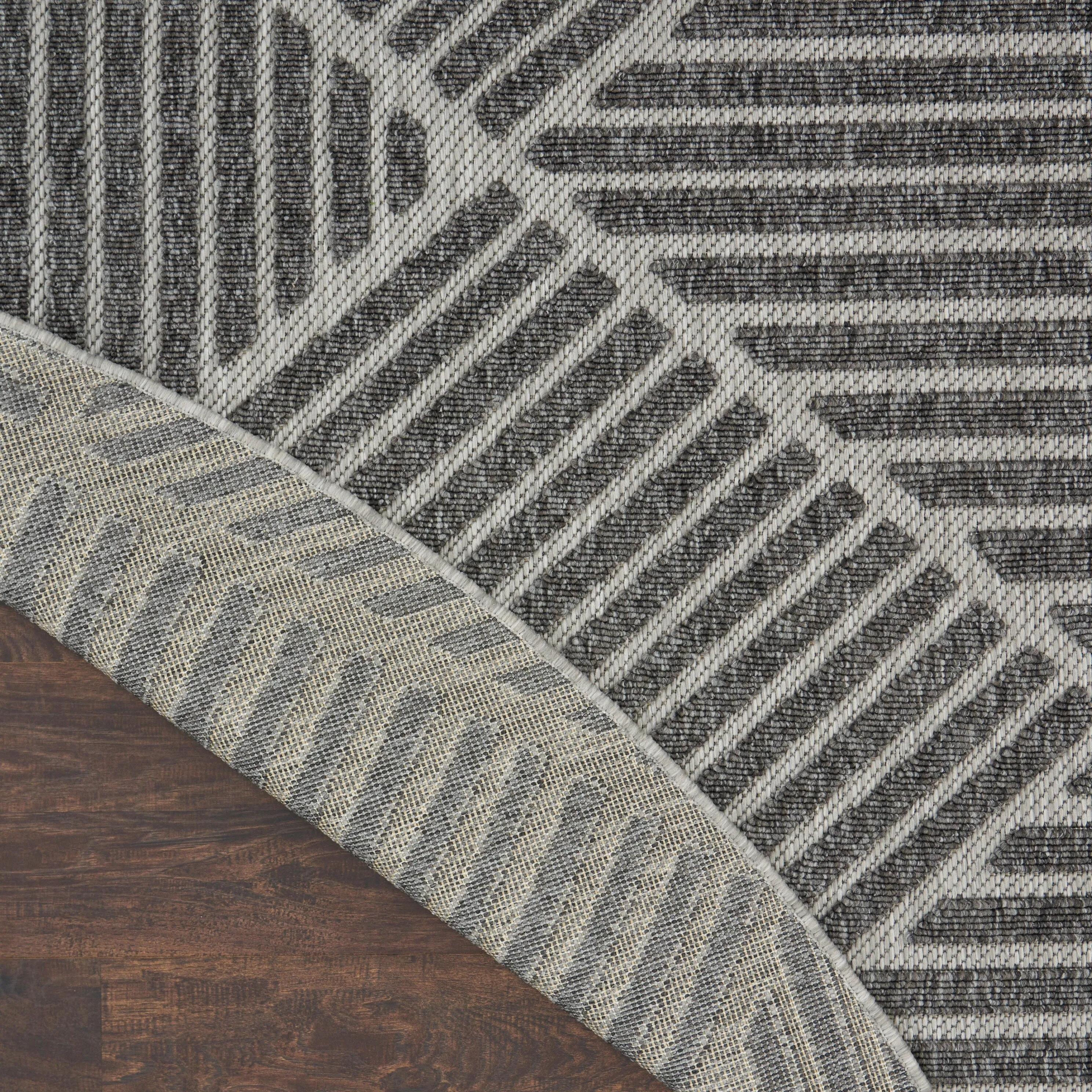 Nourison Palamos Textured Geometric Stripes Indoor/ Outdoor Area Rug