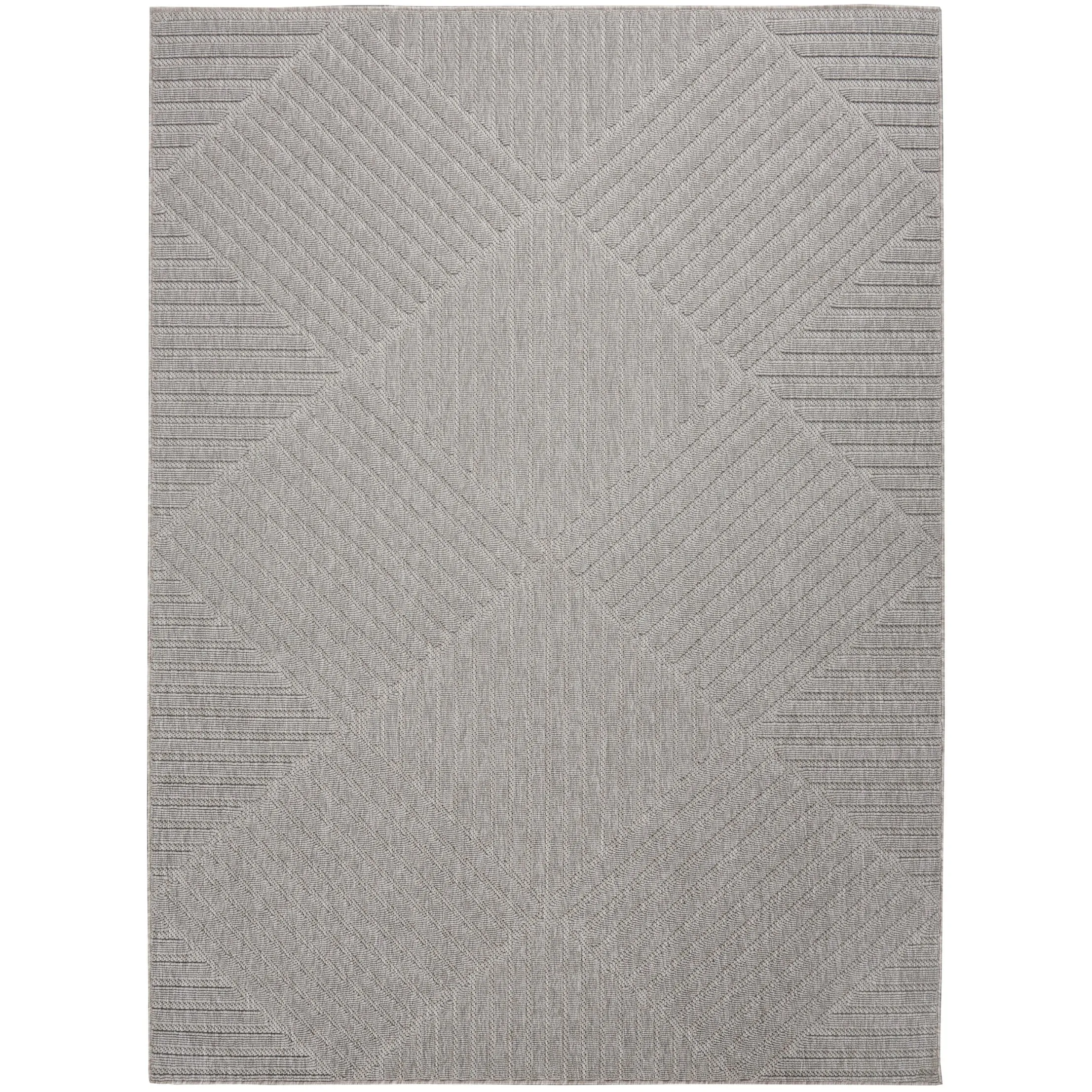Nourison Palamos Textured Geometric Stripes Indoor/ Outdoor Area Rug