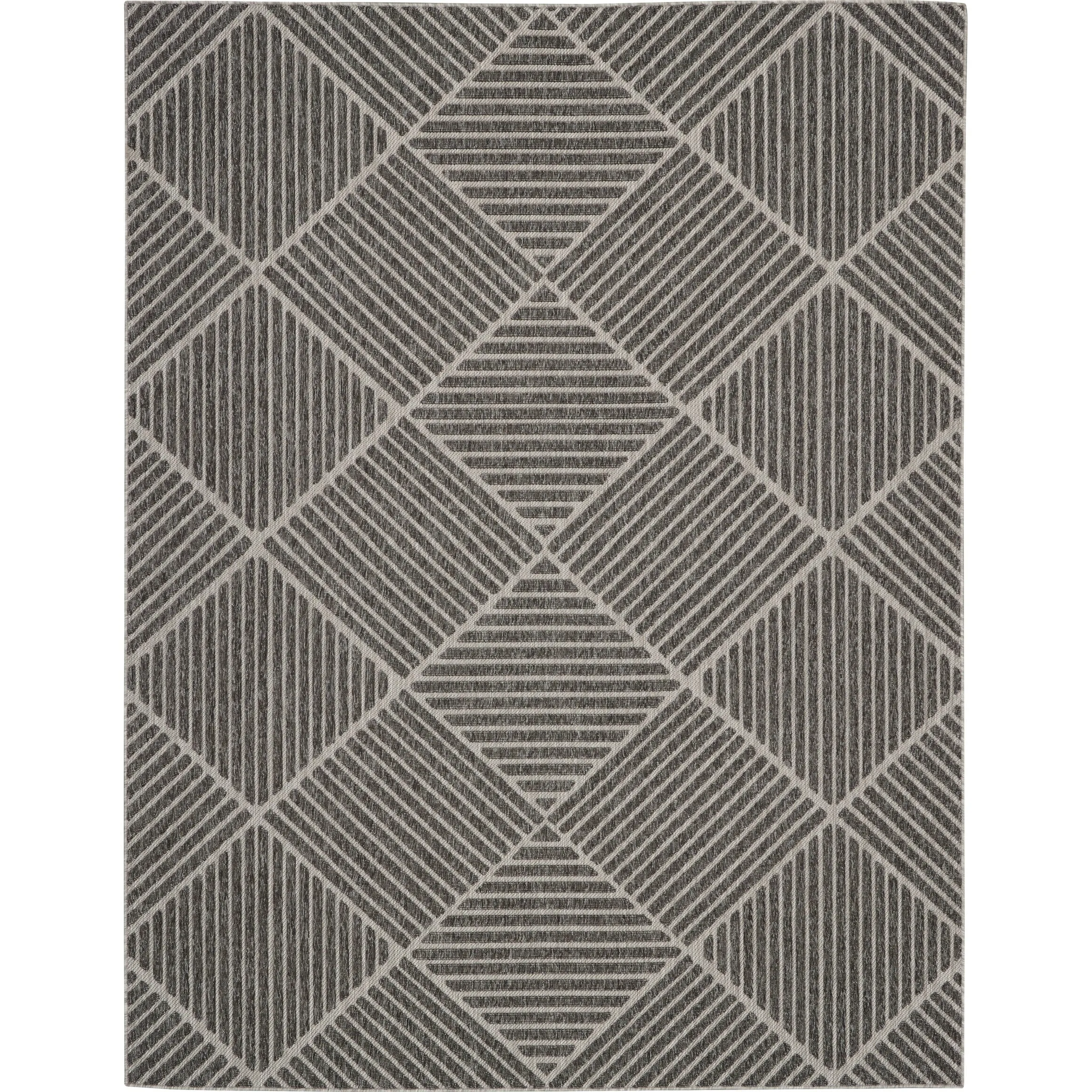 Nourison Palamos Textured Geometric Stripes Indoor/ Outdoor Area Rug