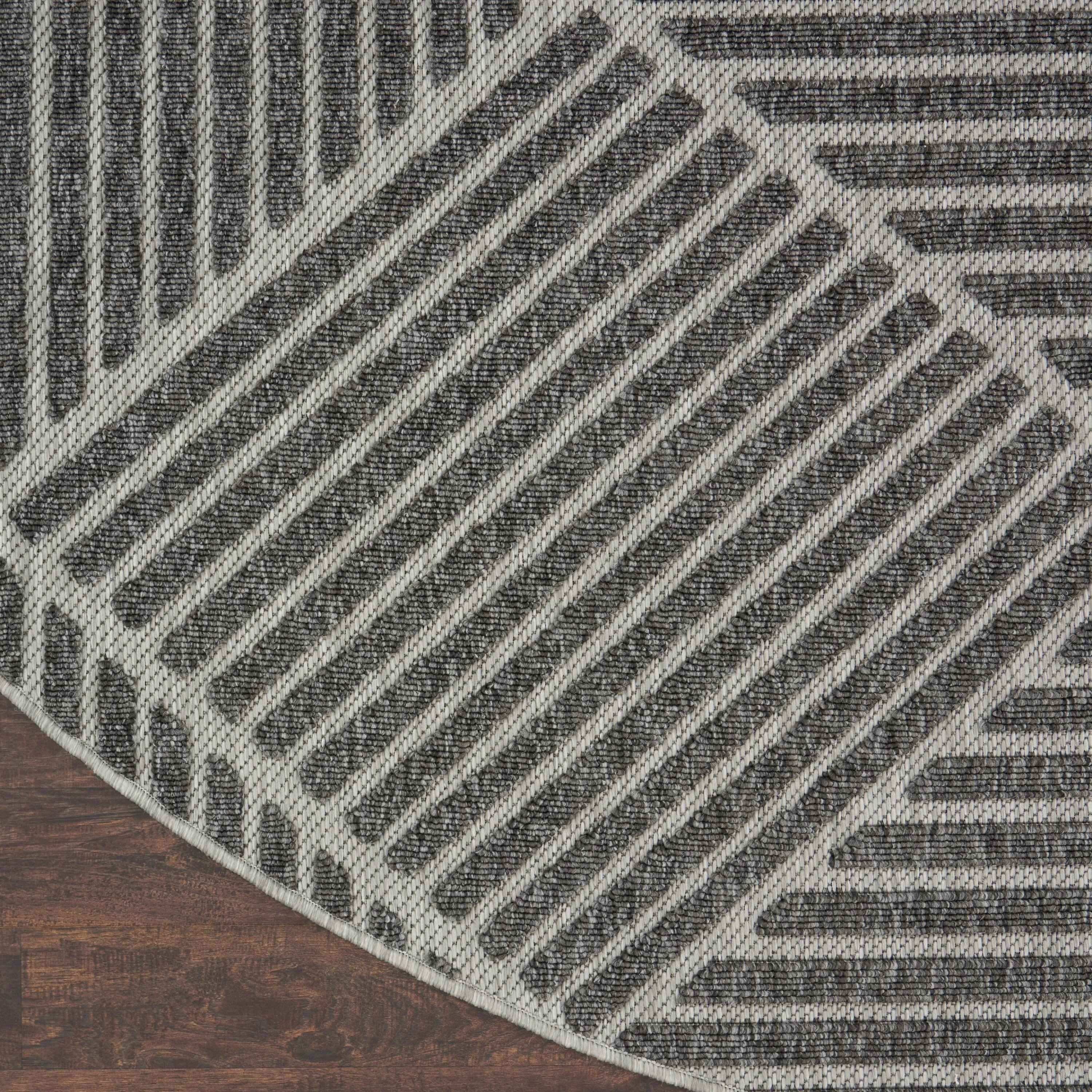 Nourison Palamos Textured Geometric Stripes Indoor/ Outdoor Area Rug