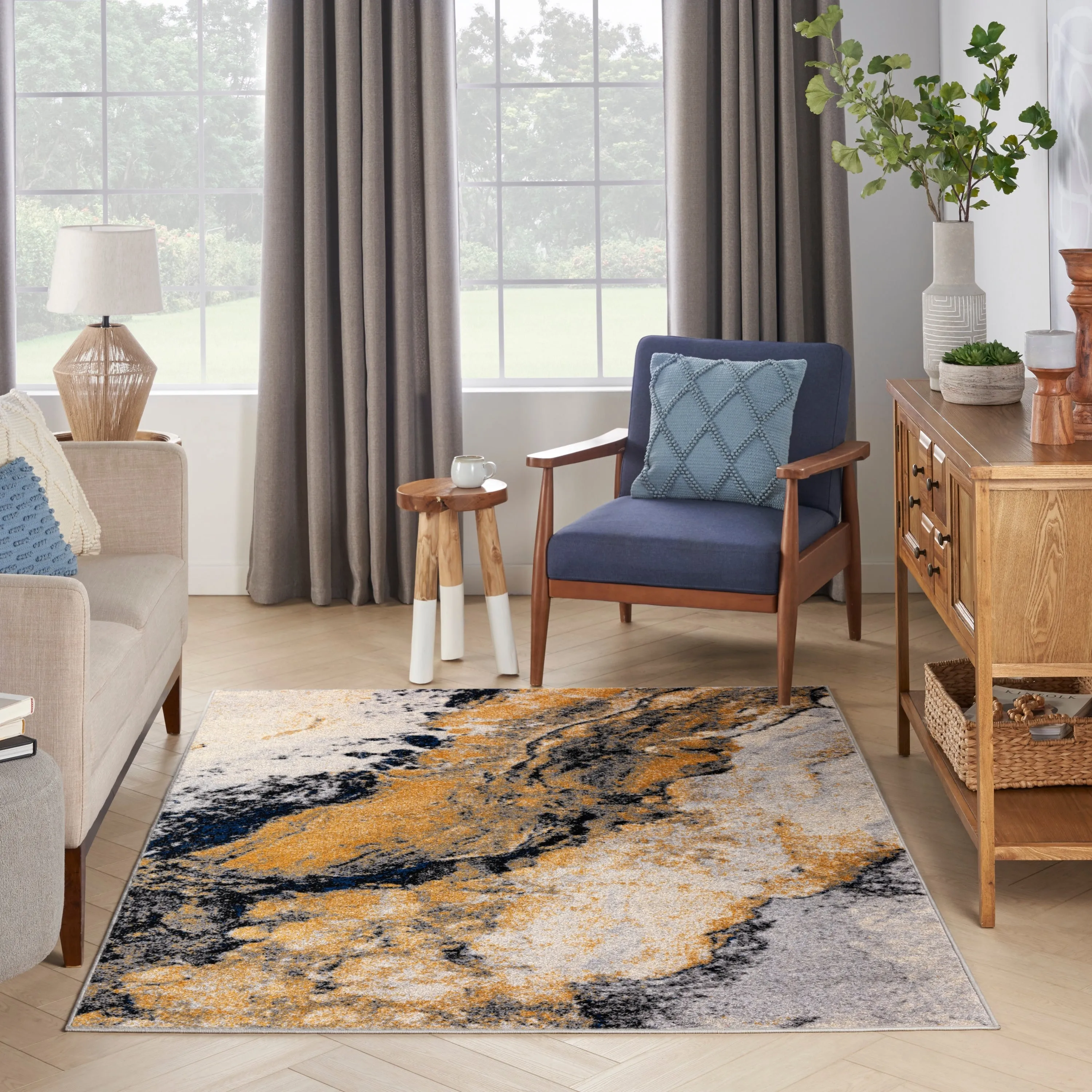 Nourison Passion Indoor only Multicolored Abstract Area Rug