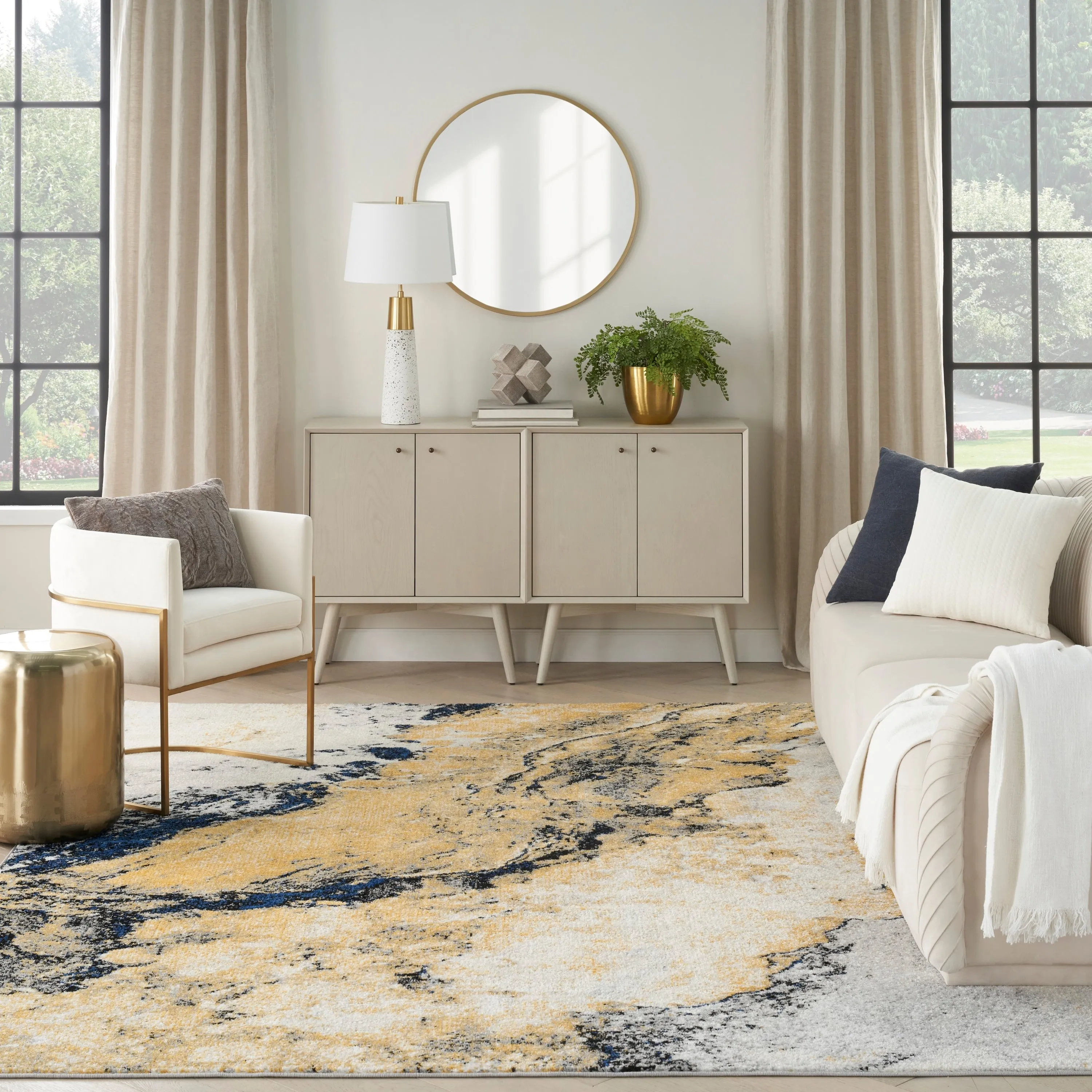Nourison Passion Indoor only Multicolored Abstract Area Rug