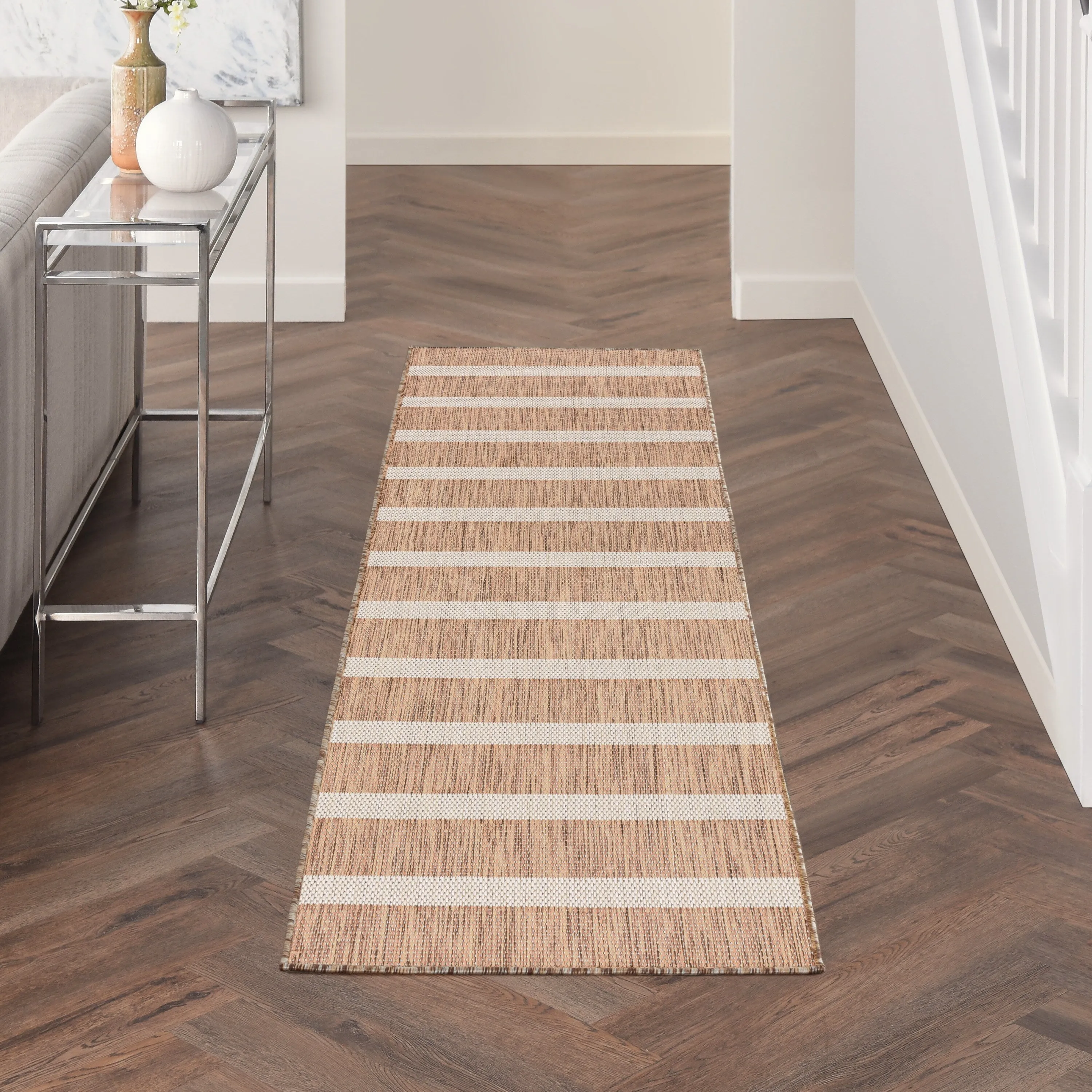 Nourison Selerno Indoor/Outdoor Striped Area Rug.