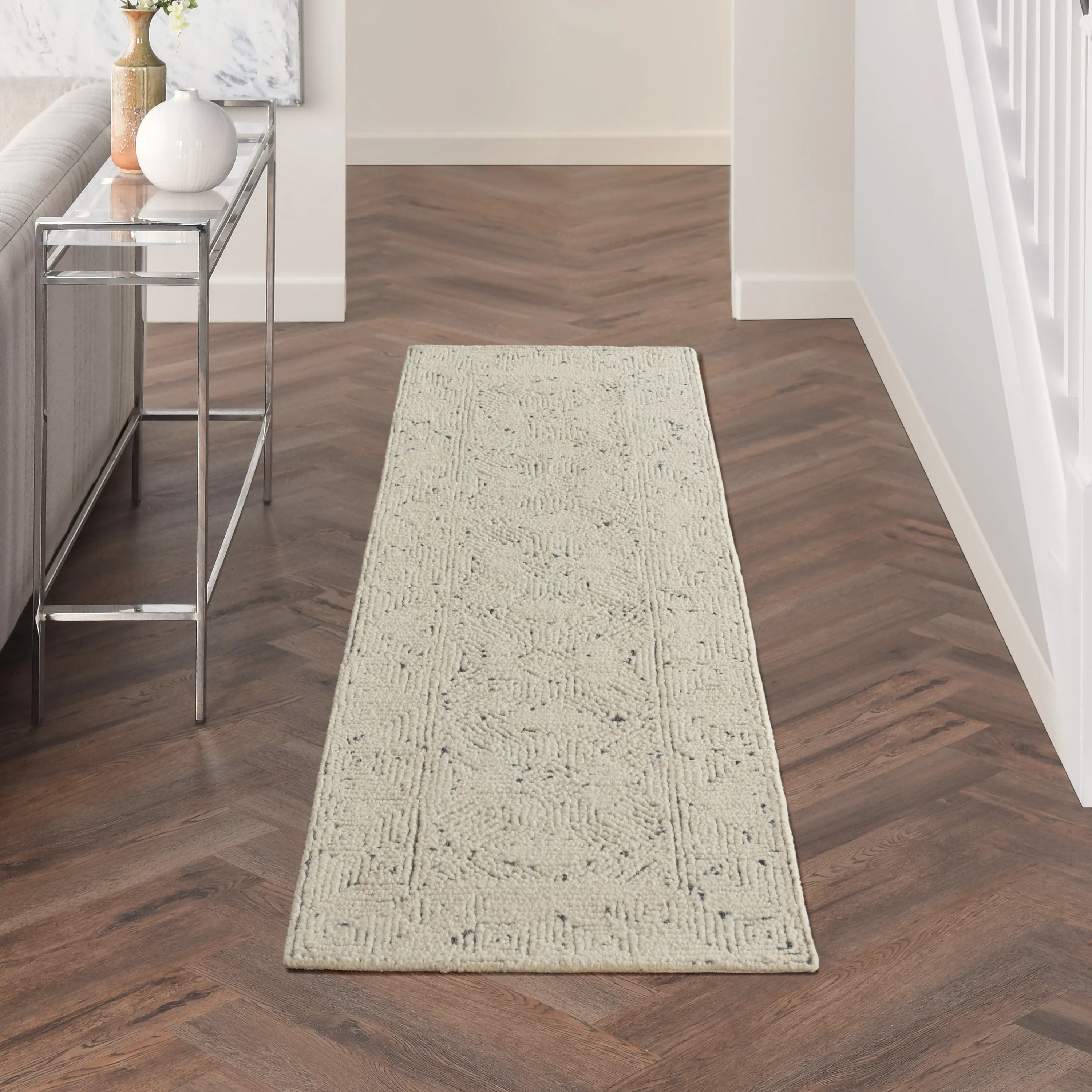 Nourison Vail Geometric Textured Wool Area Rug